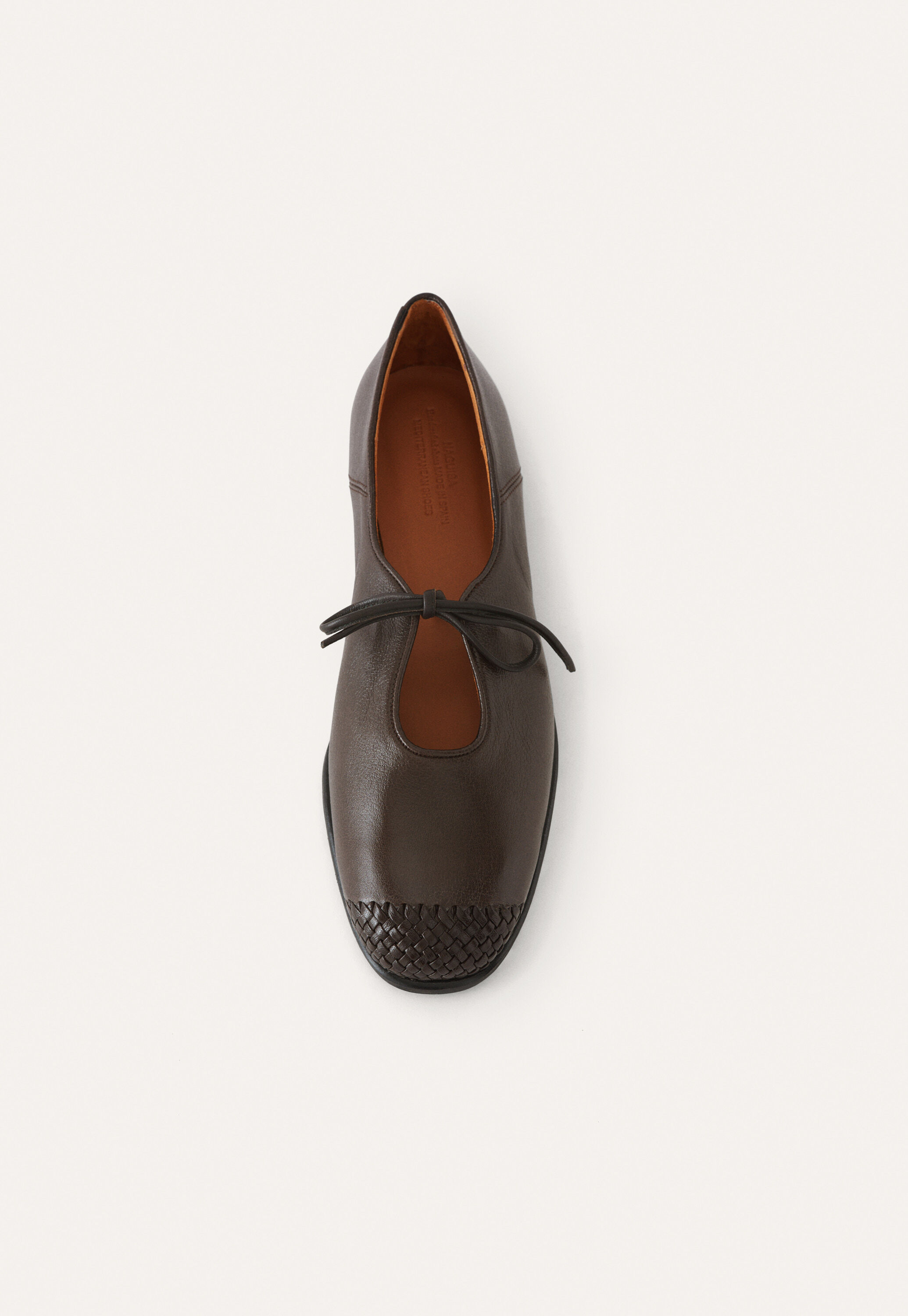 Tie-front shoes, Dark brown, large