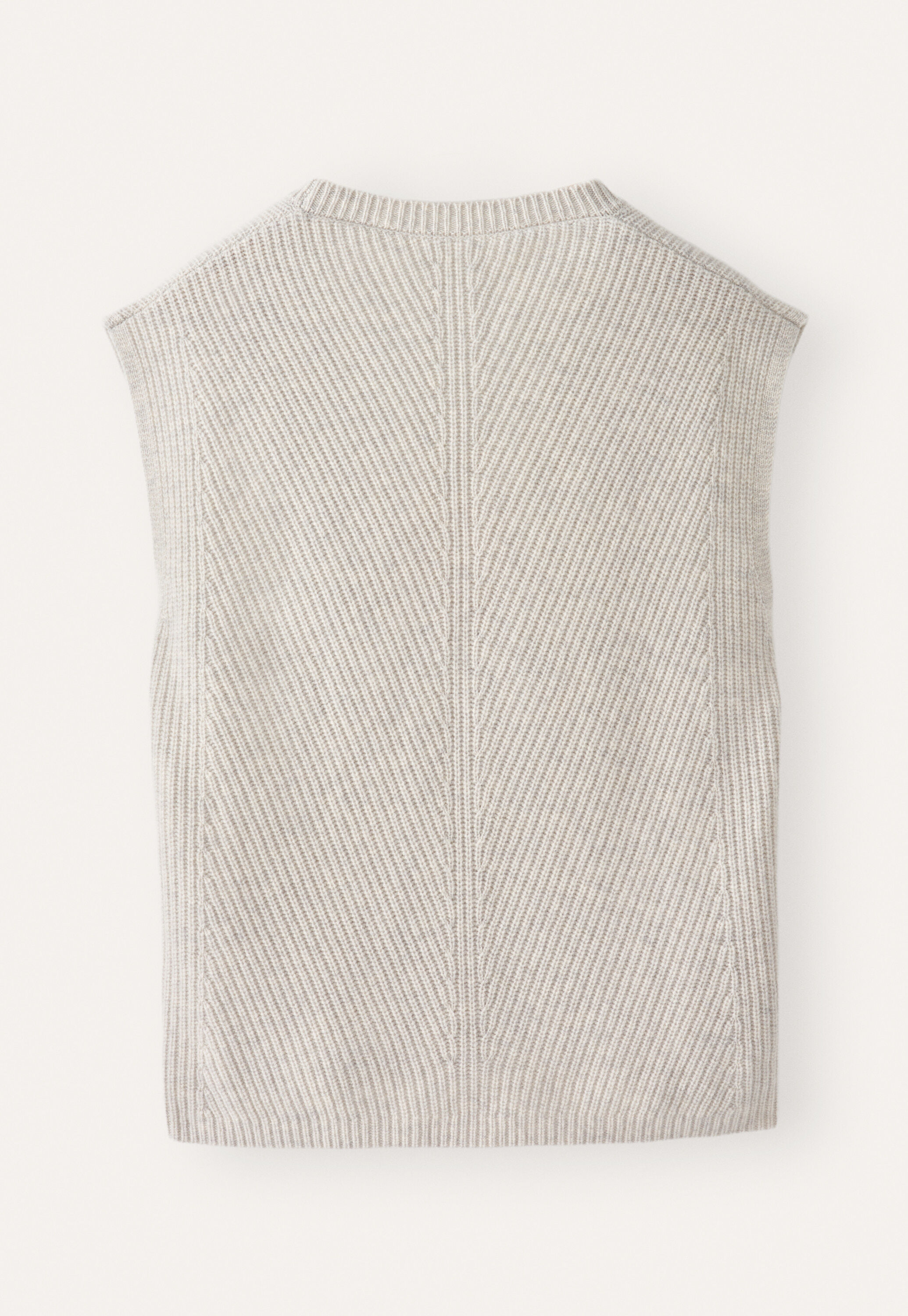 Sleeveless ribbed cardigan