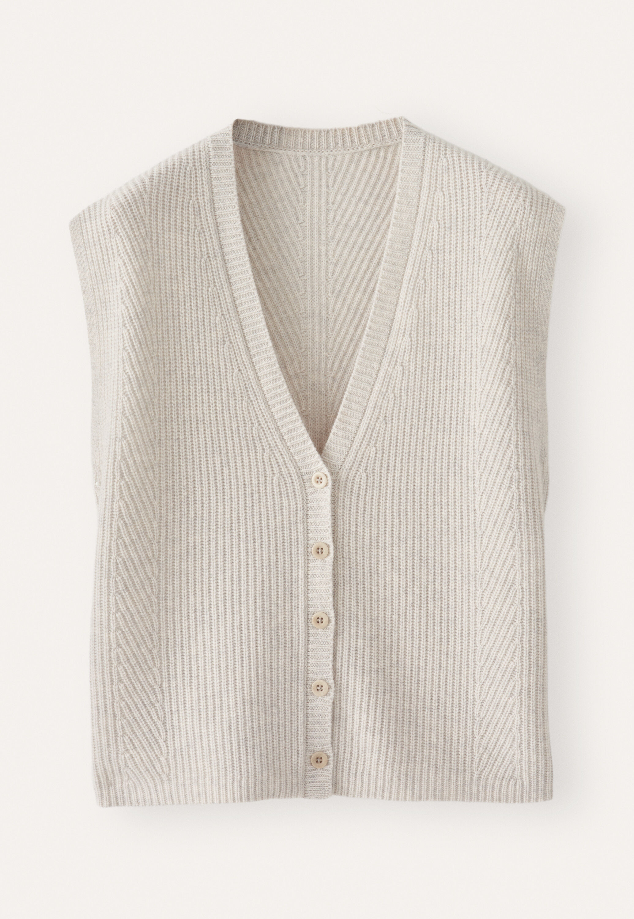 Sleeveless ribbed cardigan