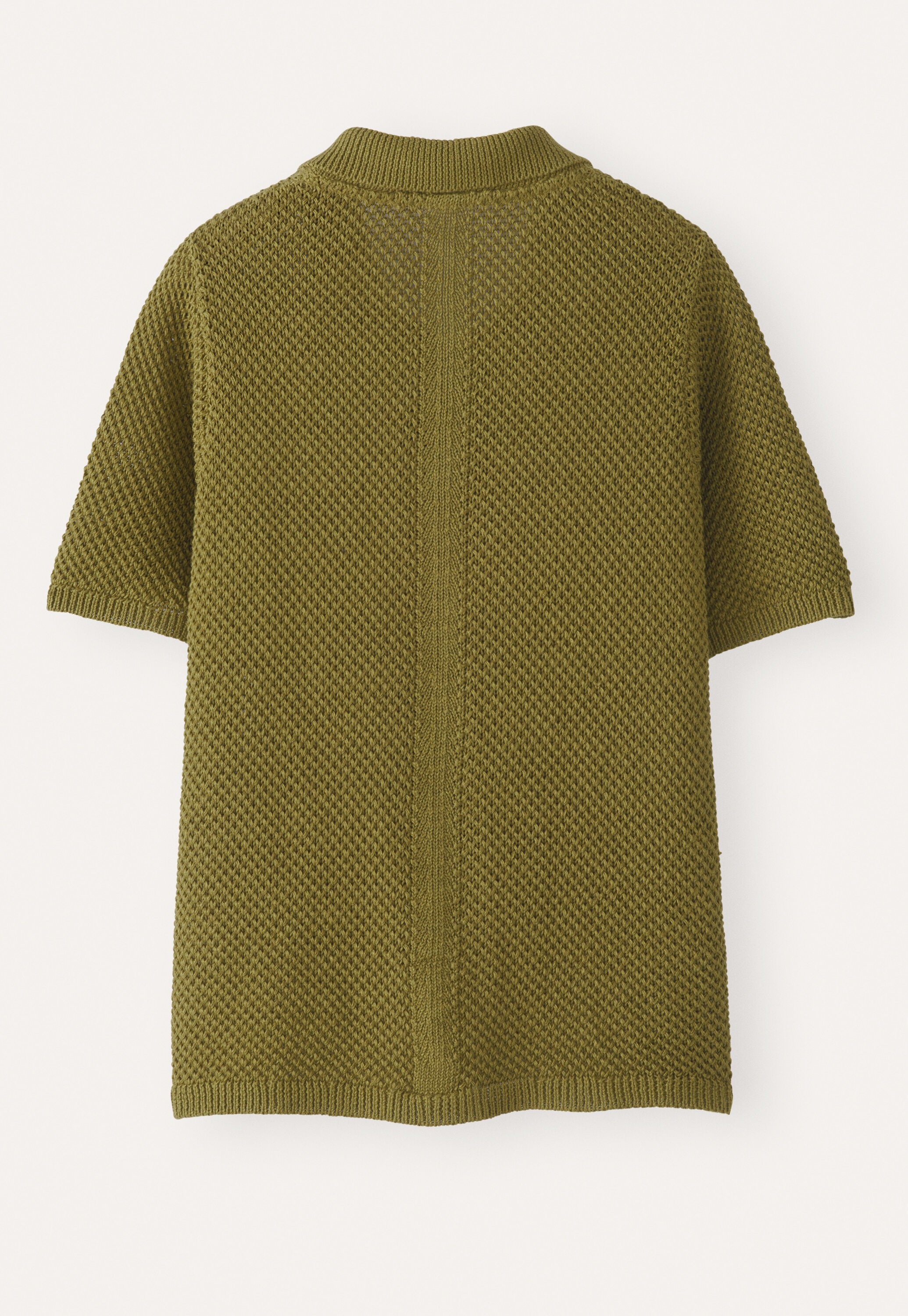 Moss-stitch collared cardigan