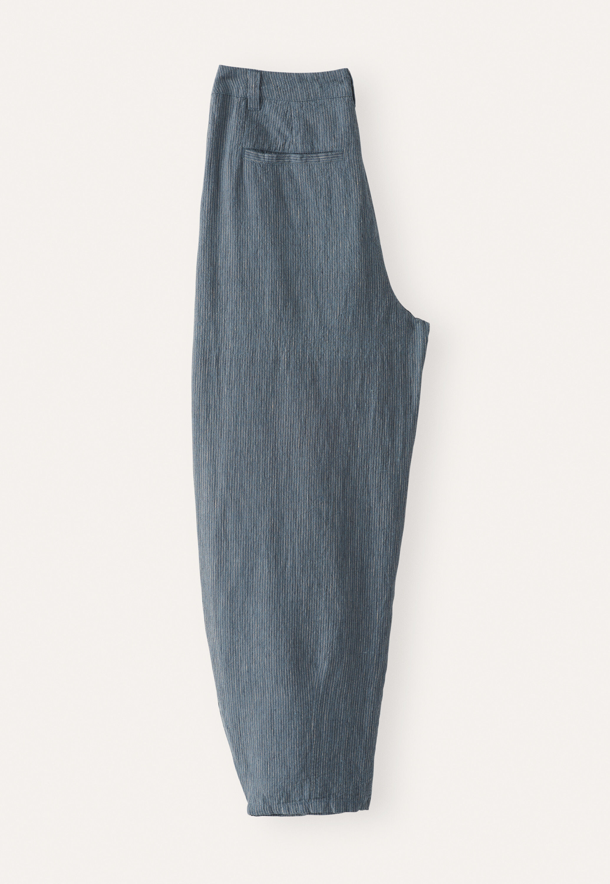 Striped dart-hem trousers