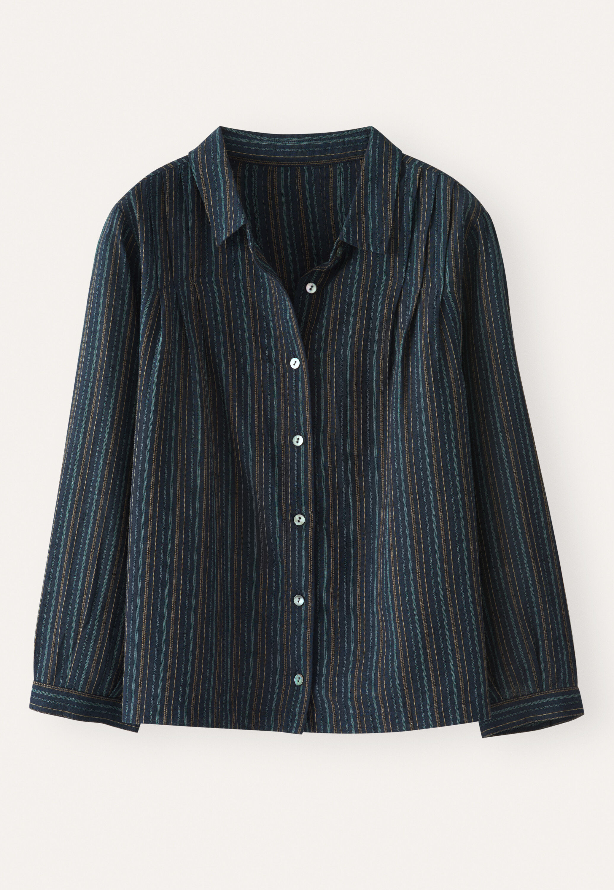 Striped pleated shirt
