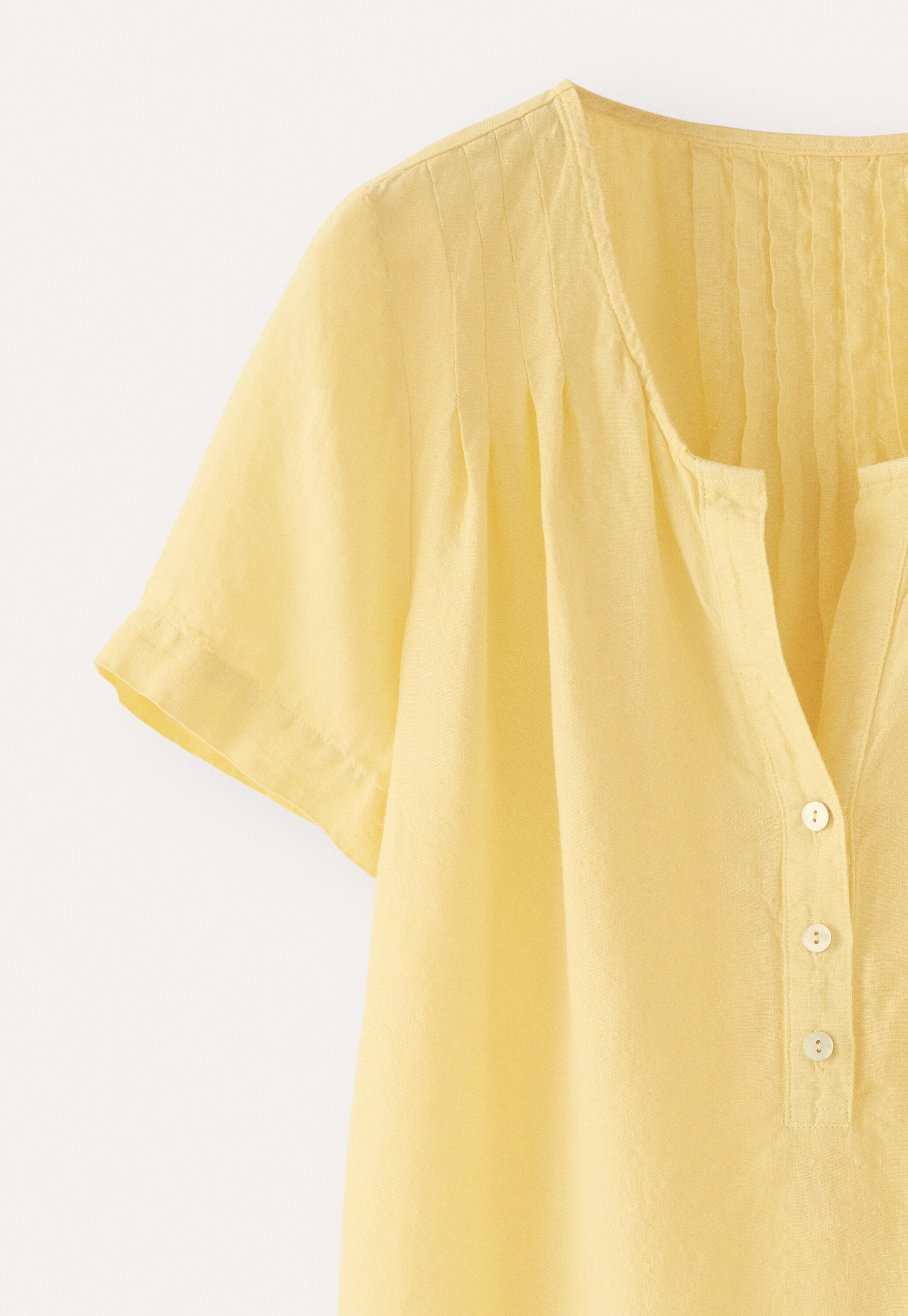 Pleated short-sleeve top
