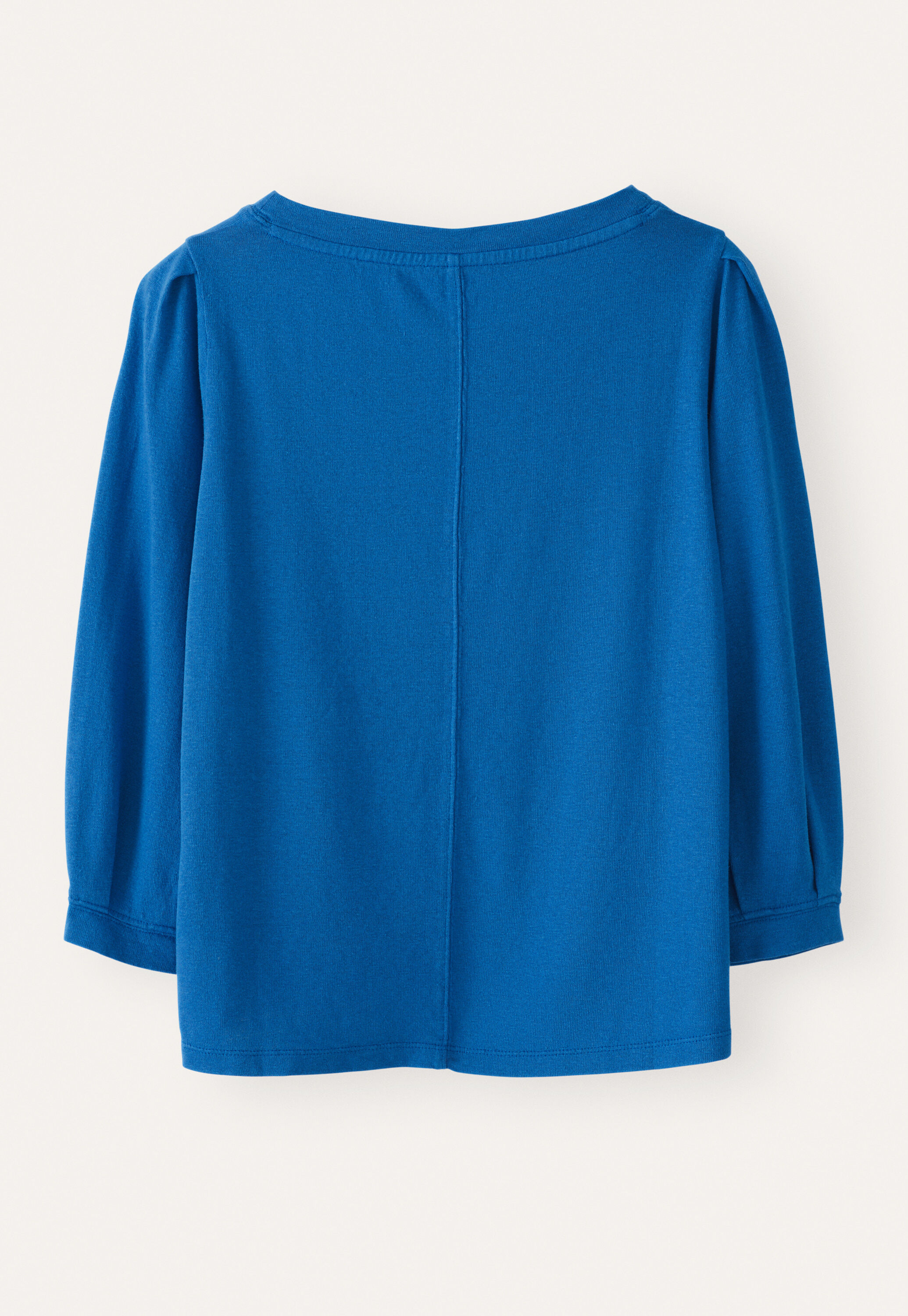 Pleated-sleeve jersey top