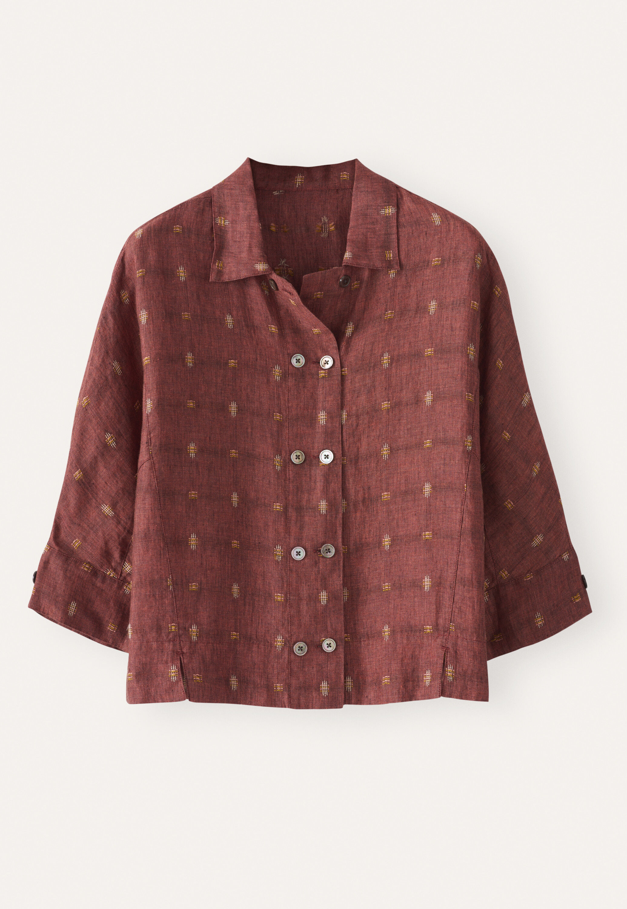 Clipped dobby blouse