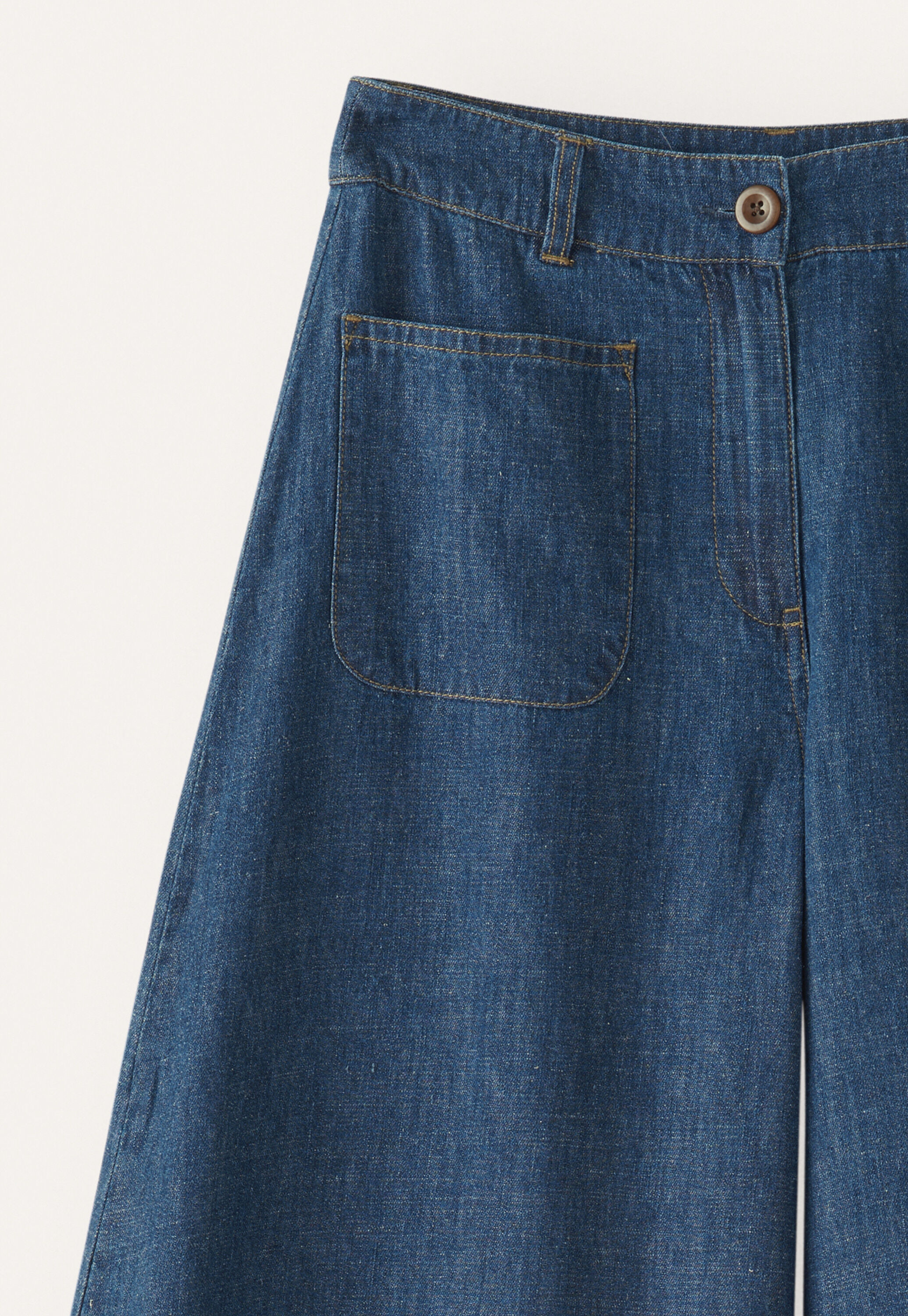 Indigo-dyed culottes