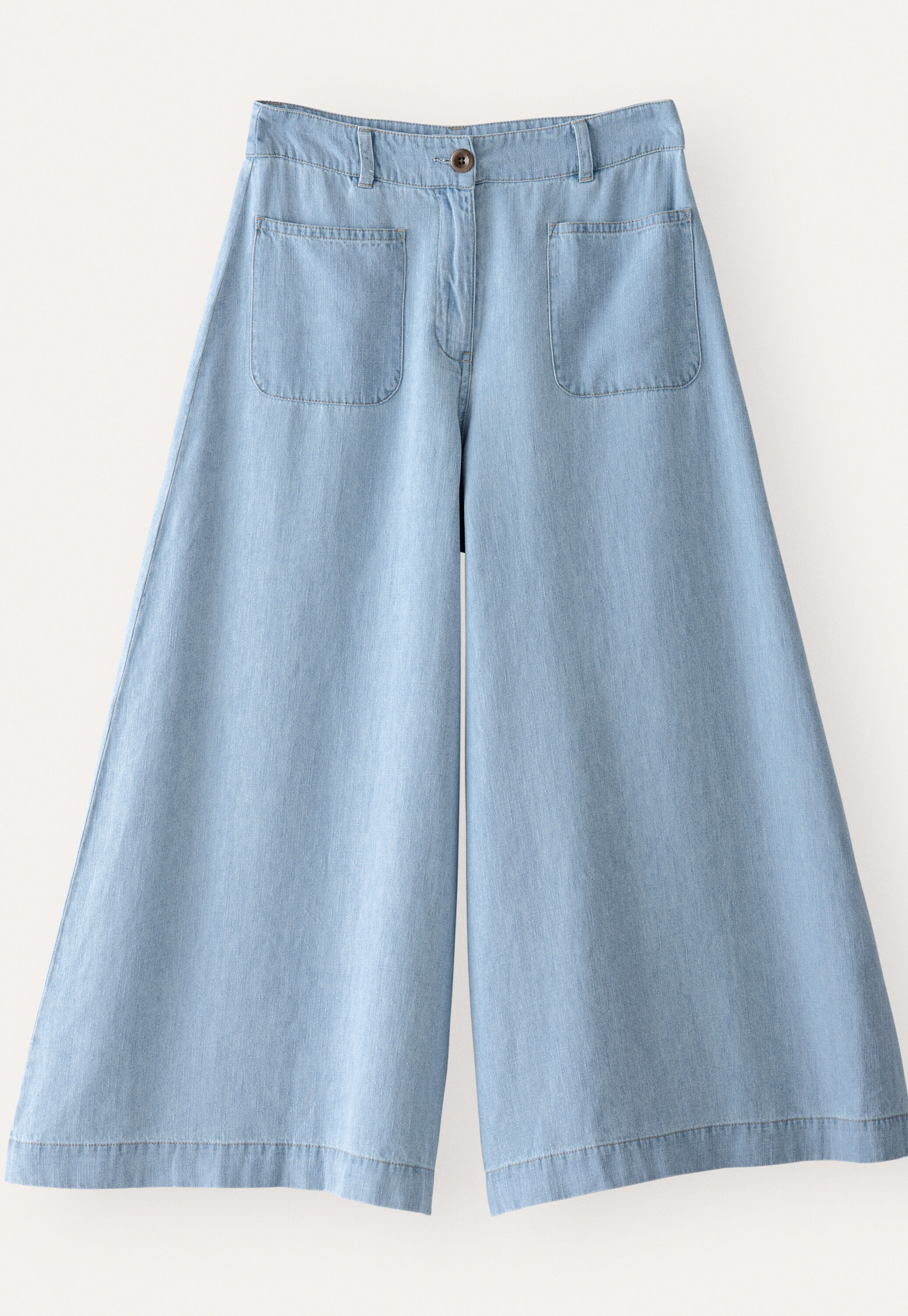 Indigo-dyed culottes