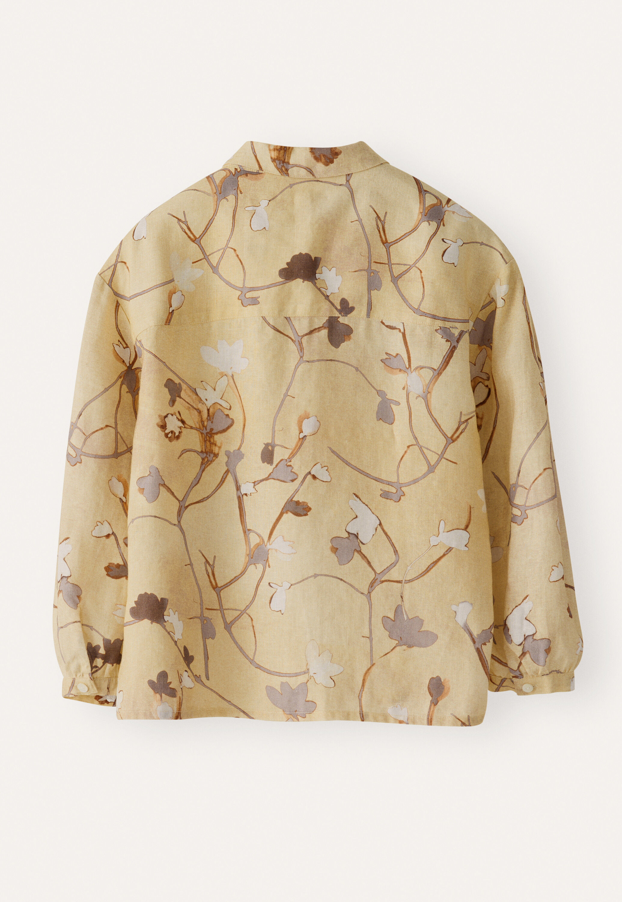 Printed pleat-sleeve shirt