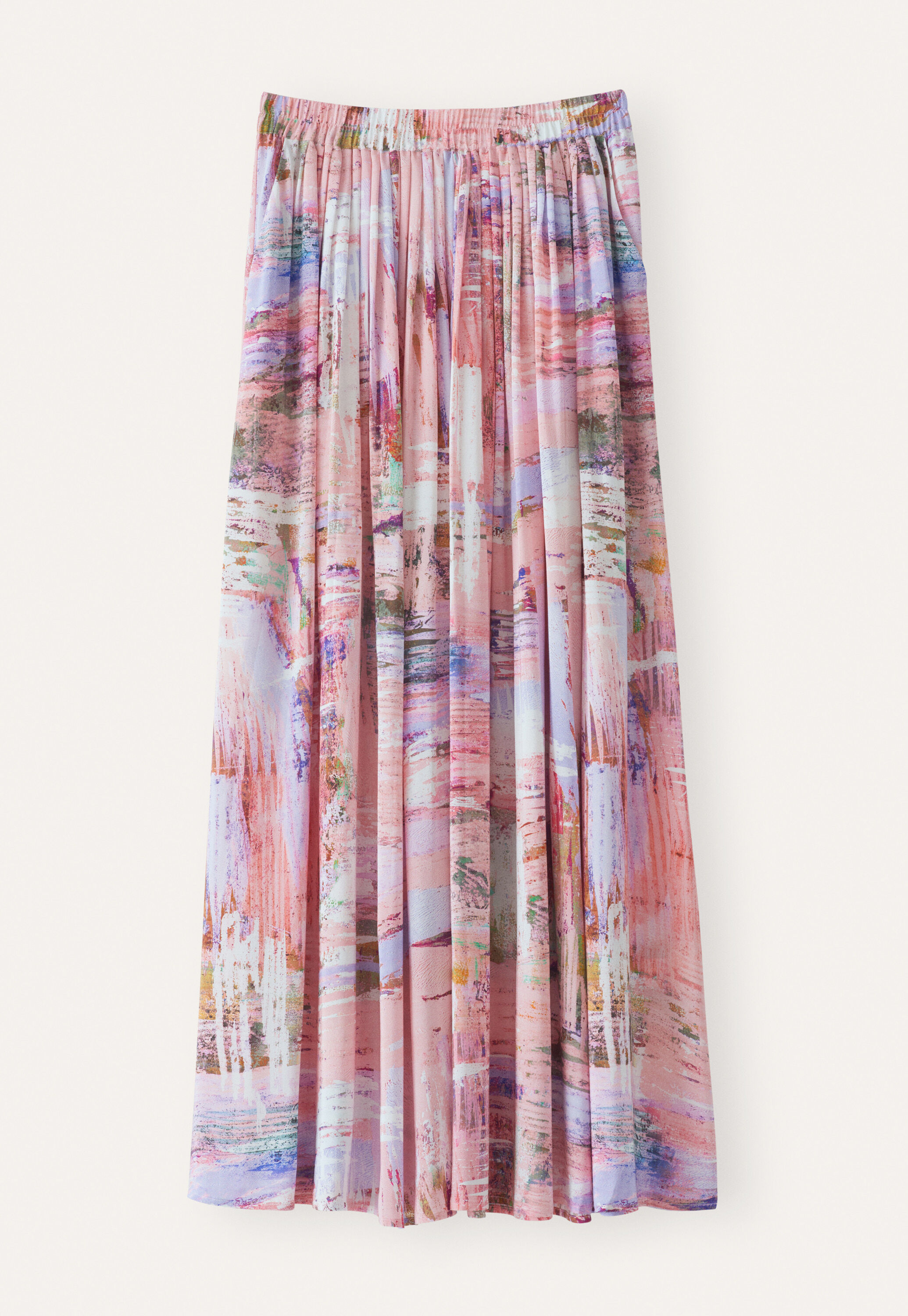 Printed pleated skirt