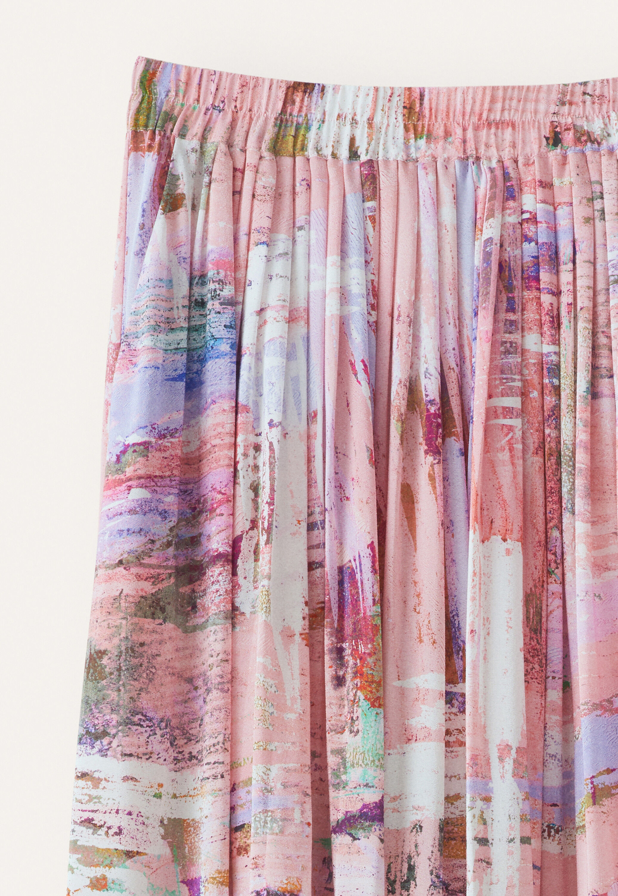 Printed pleated skirt
