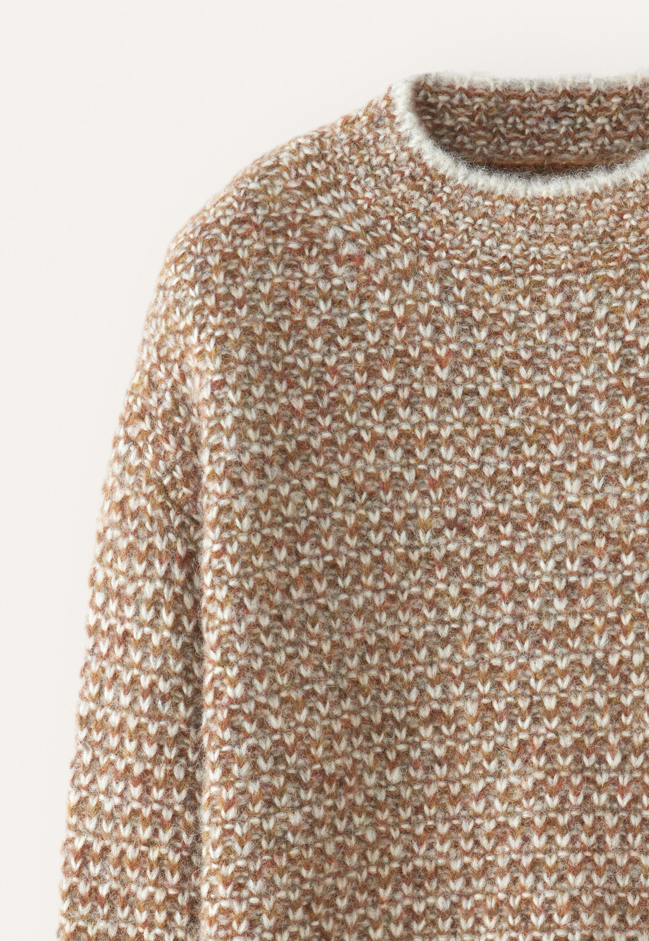 Stitch-detail sweater, Rust grey, large