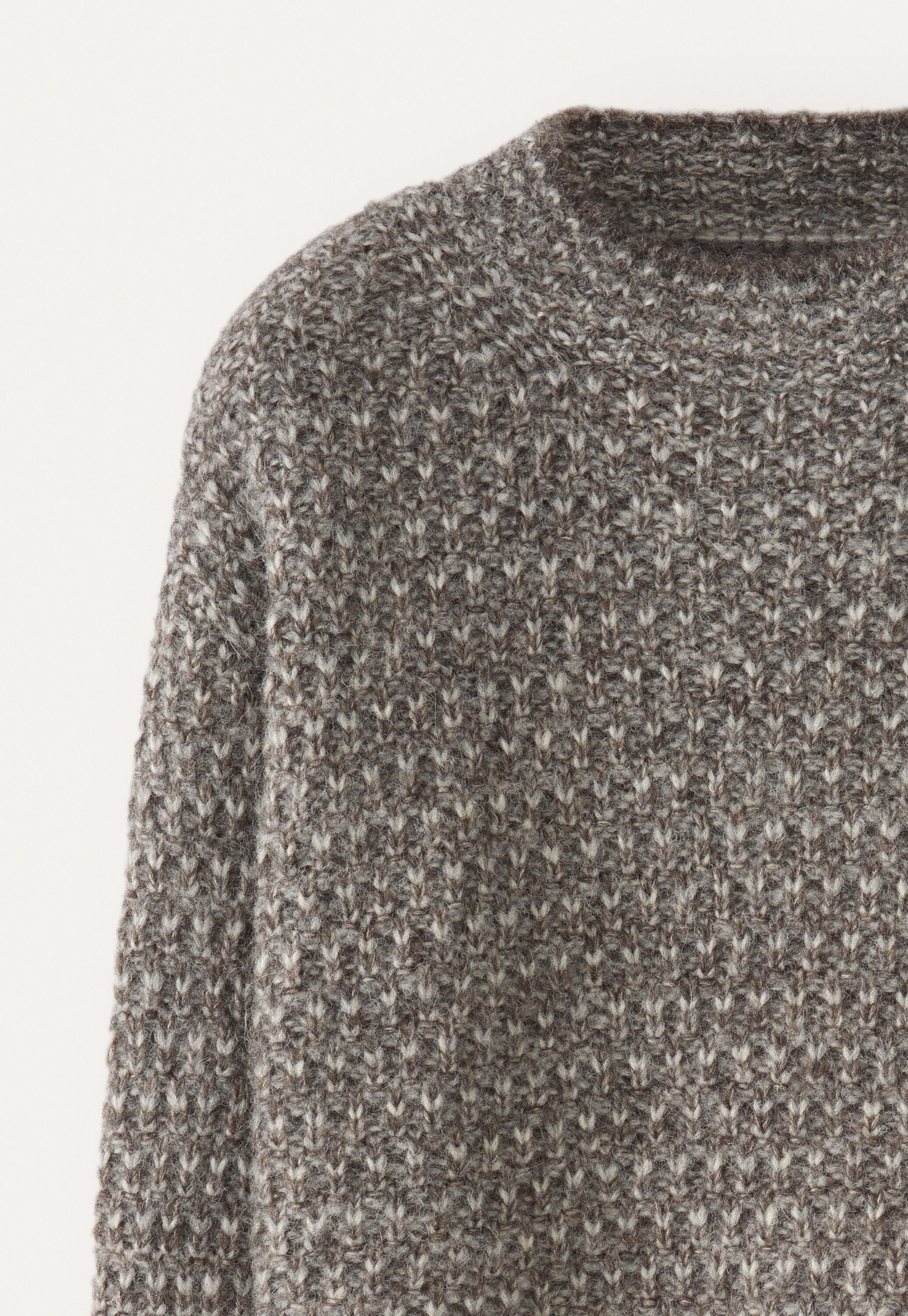 Stitch-detail sweater, Grey brown, large