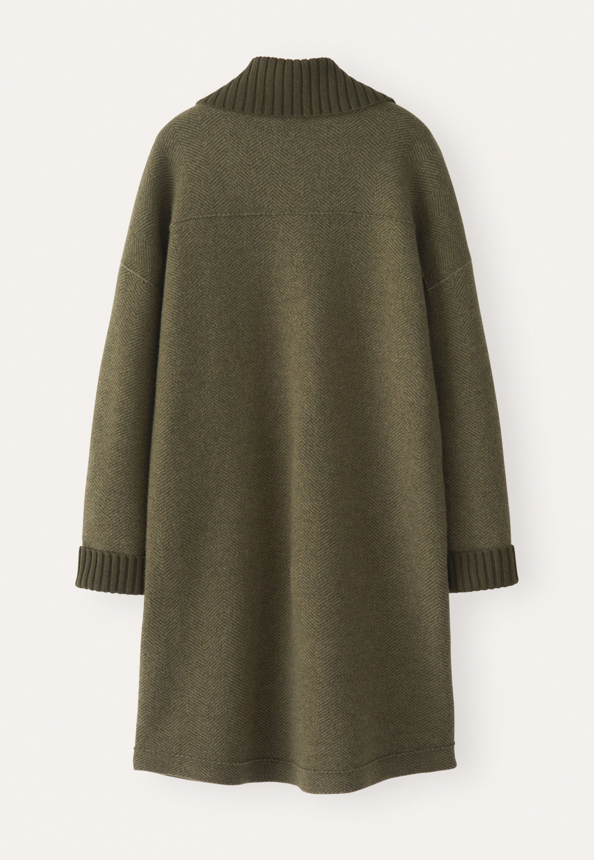 Herringbone coatigan, Khaki, large