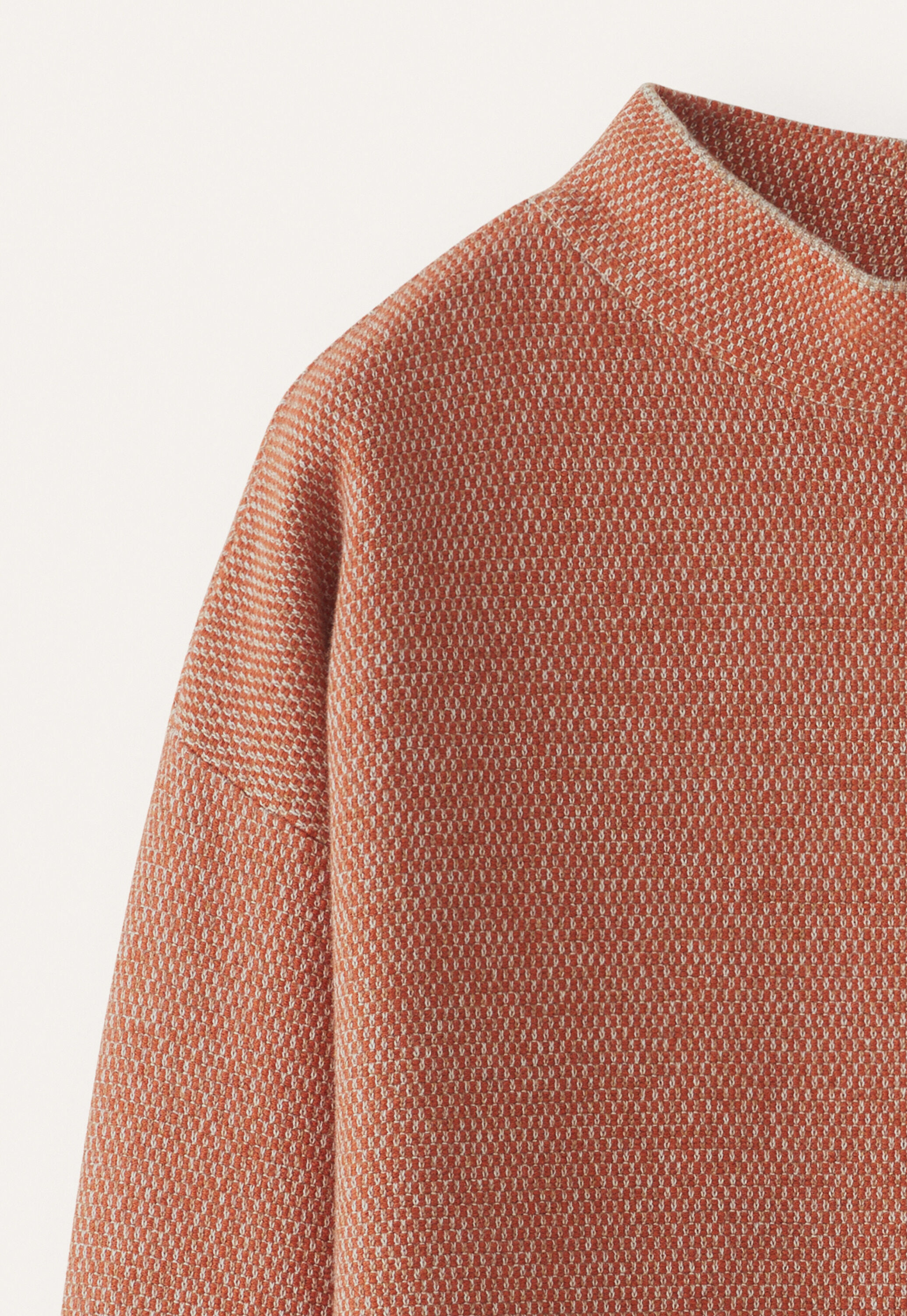 Inlay-stitch sweater, Copper fawn, large