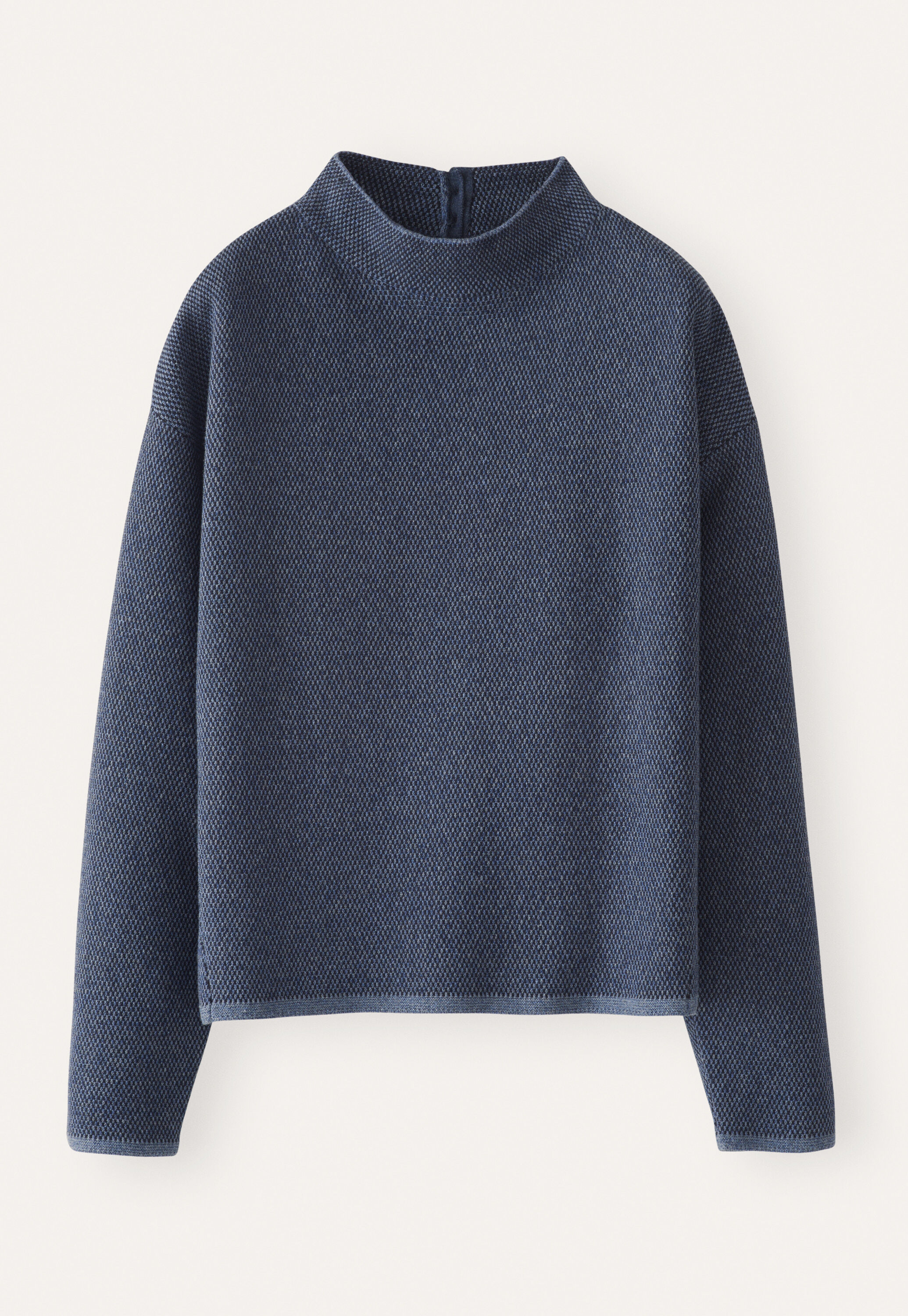 Inlay-stitch sweater, Dark blue, large