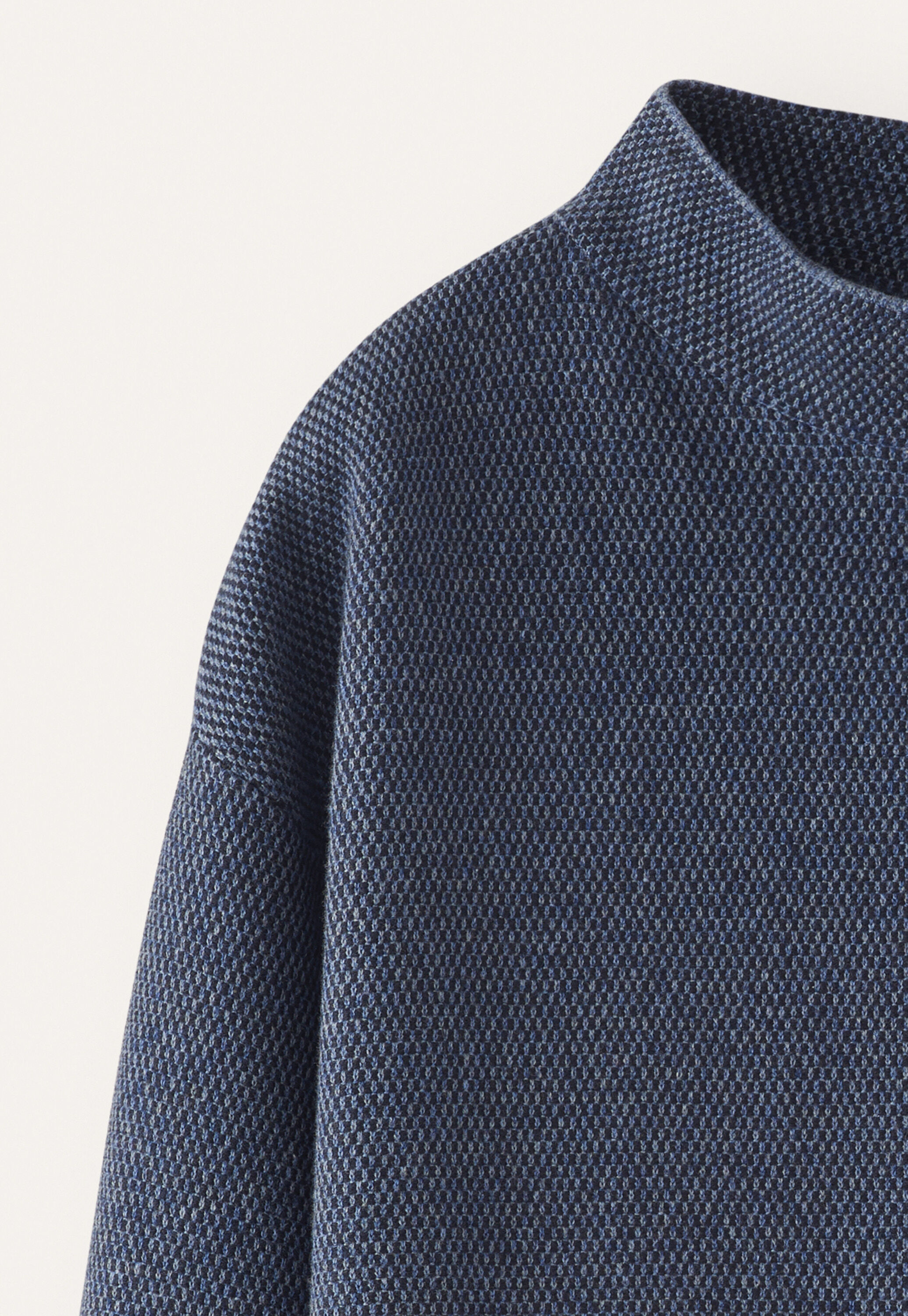Inlay-stitch sweater, Dark blue, large