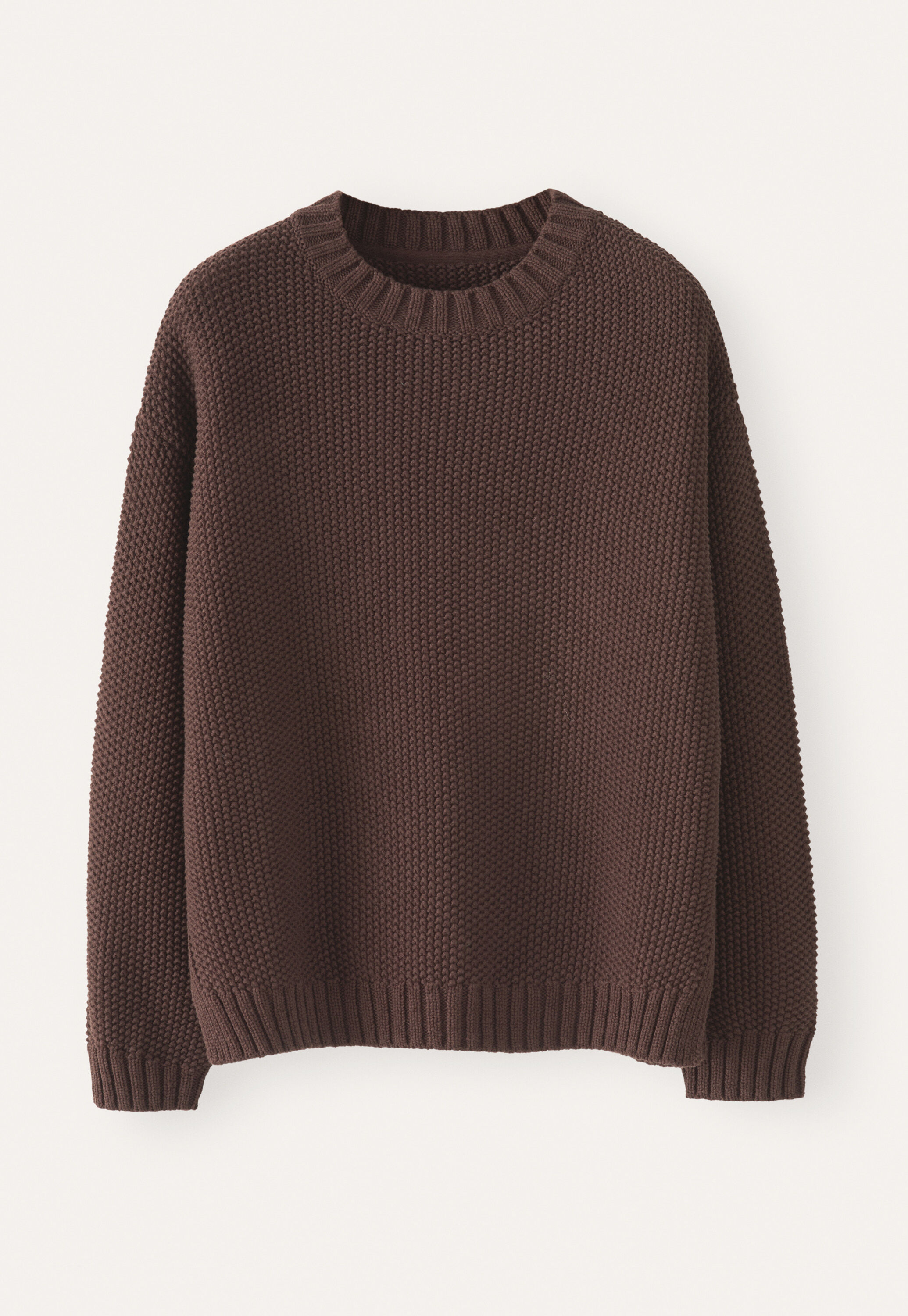 Moss-stitch sweater, Claret, large