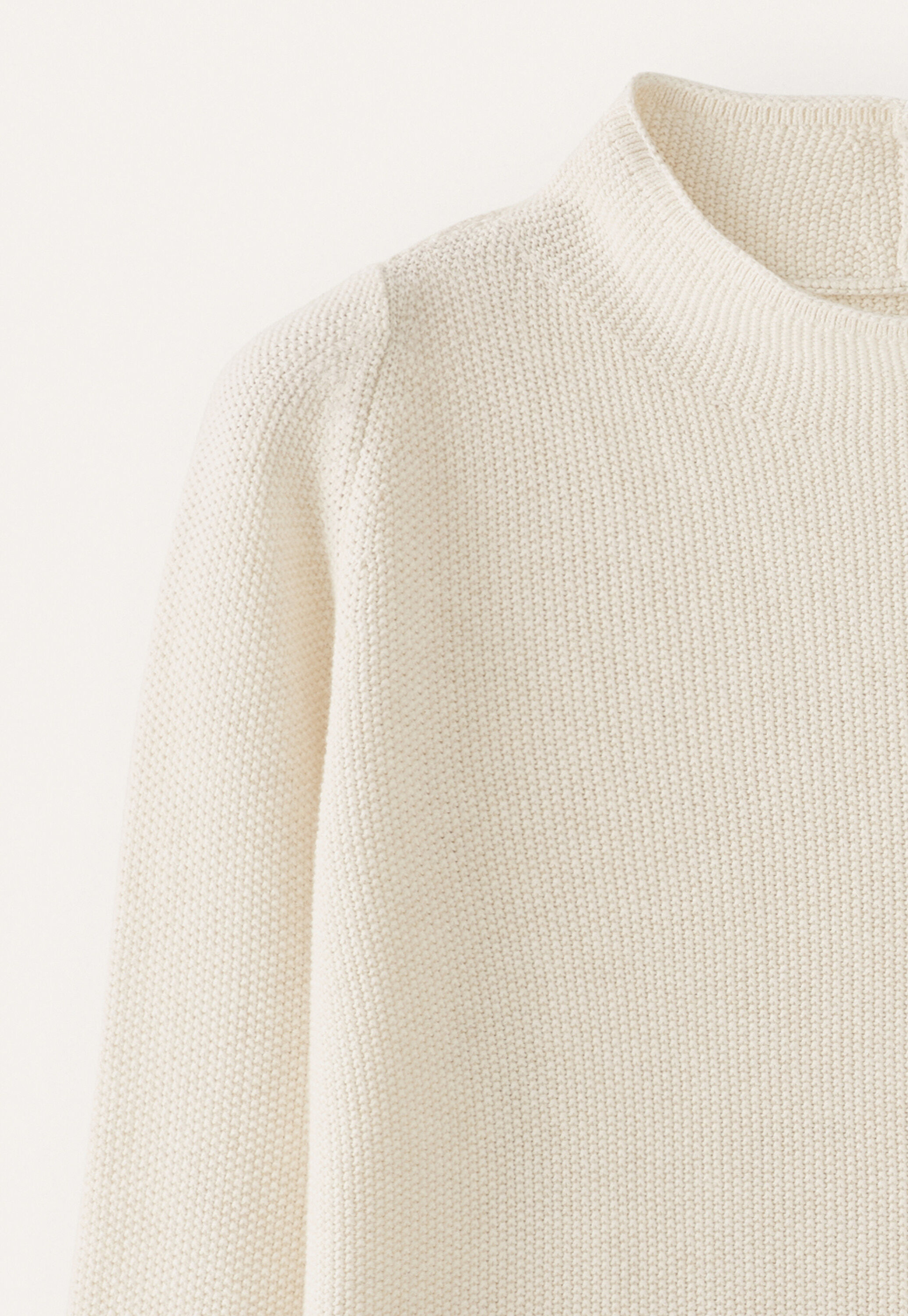 Funnel-neck sweater, Cream, large