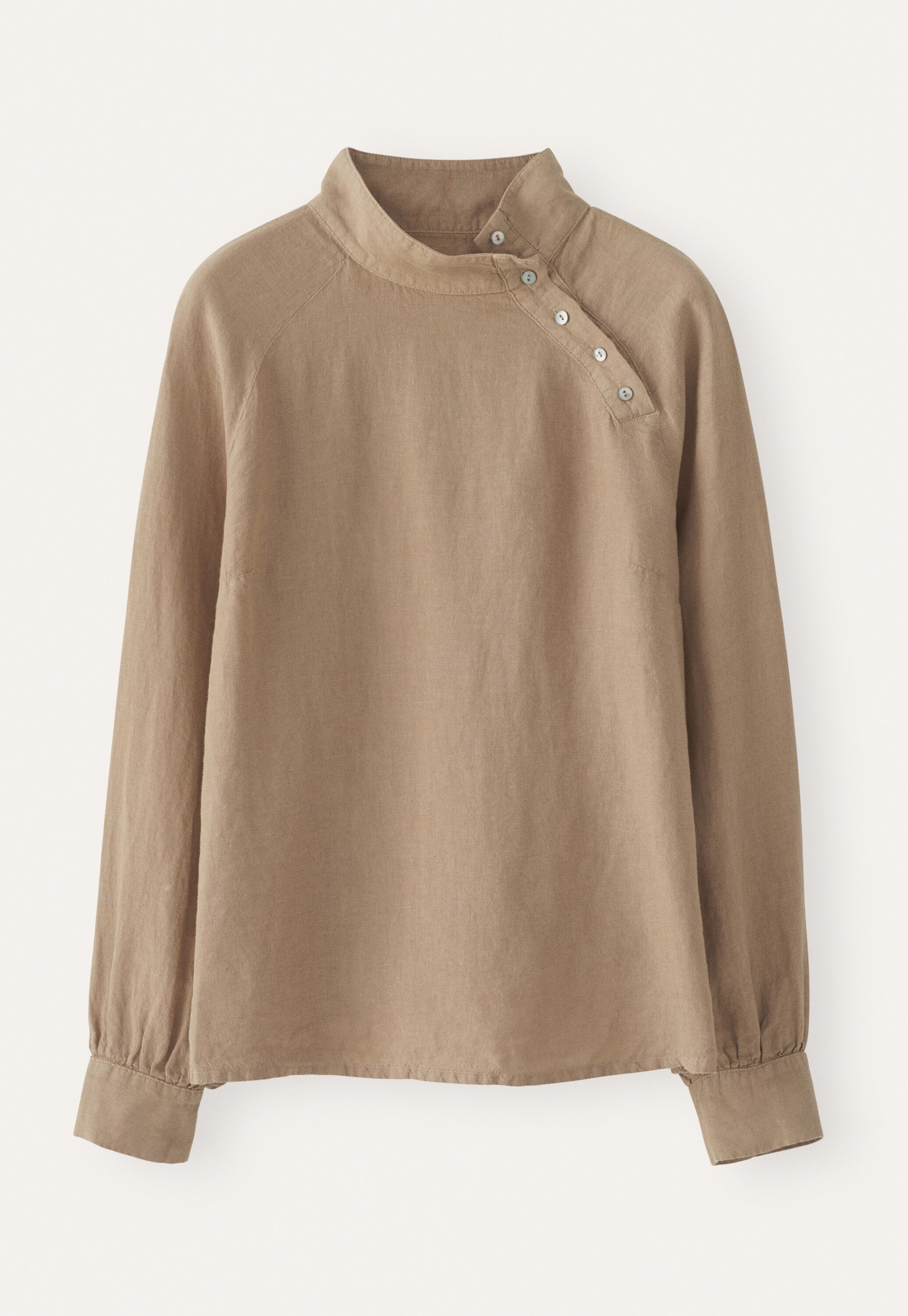 Funnel neck blouse, Soft brown, large
