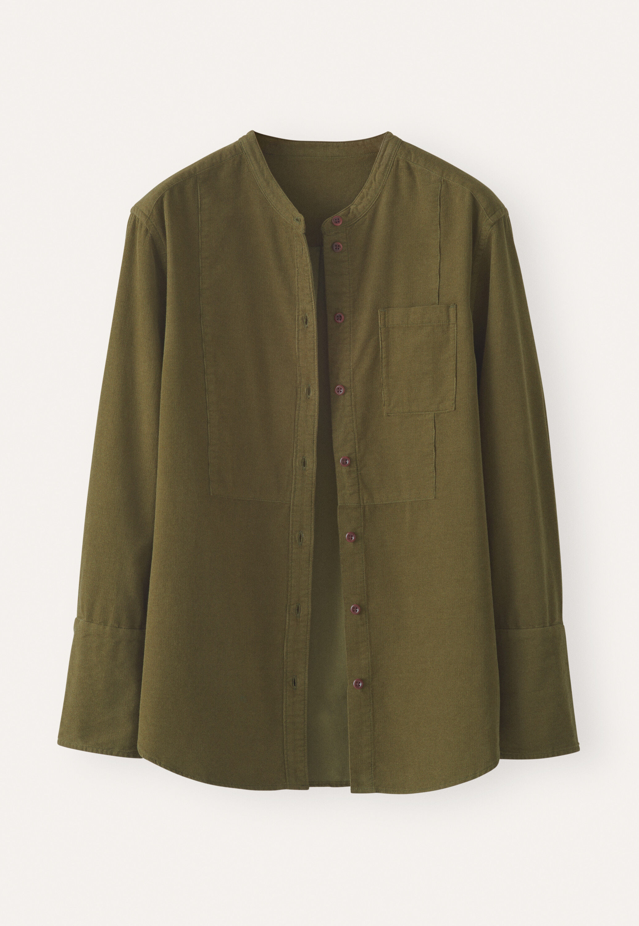 Fine-wale cord shirt