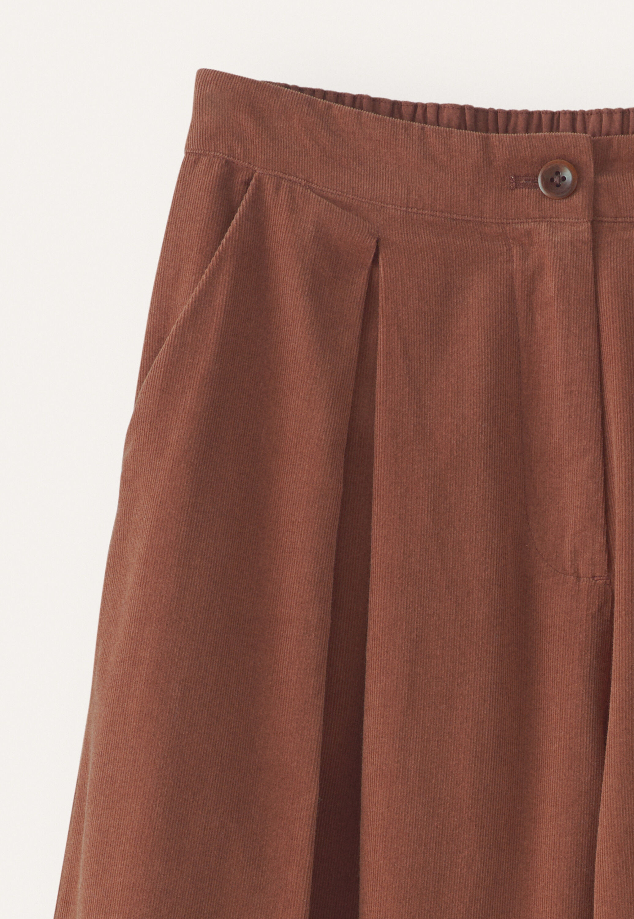 Fine cord wide-leg trousers, Dark blush, large