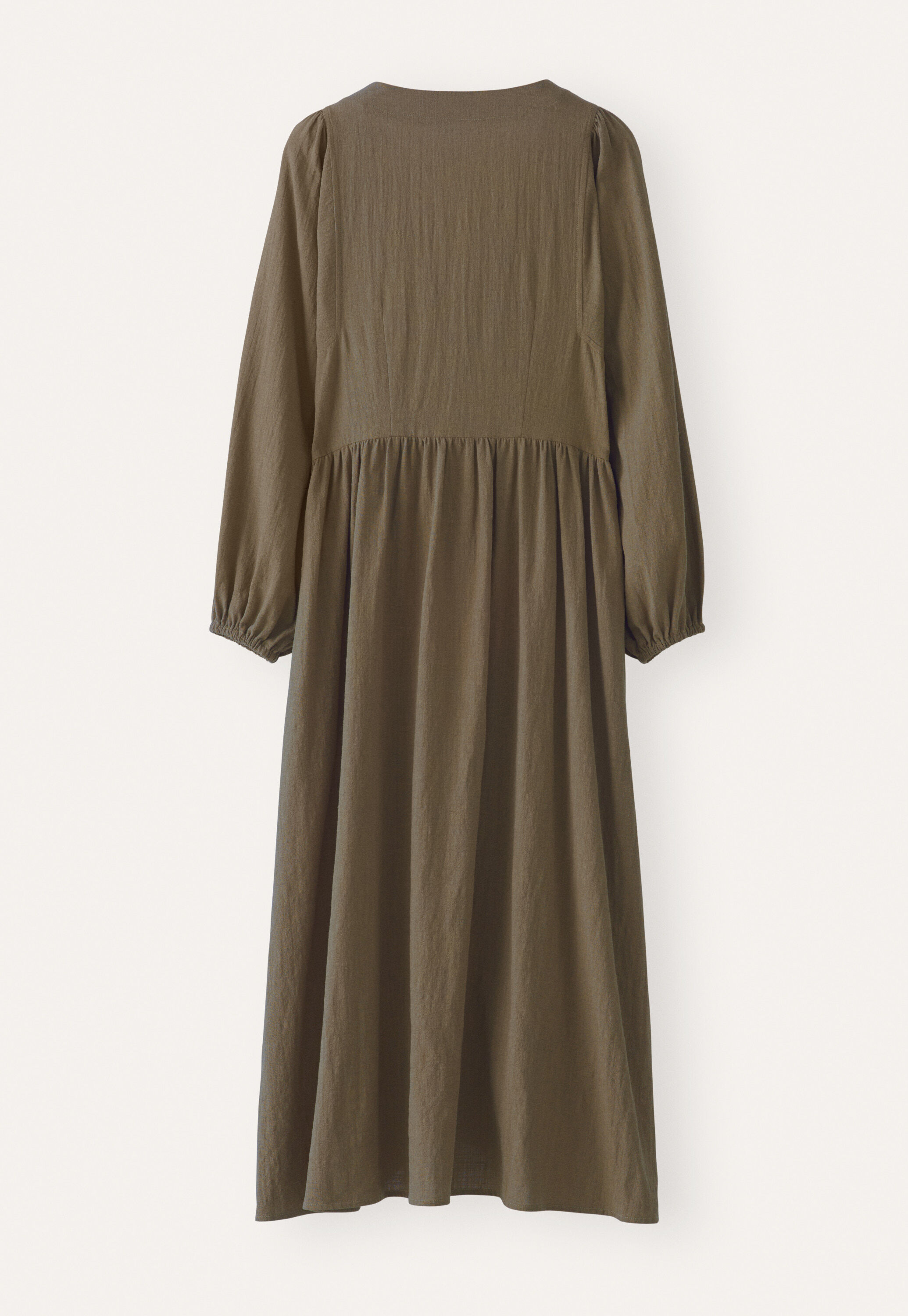 Gathered sleeve dress, Khaki, large