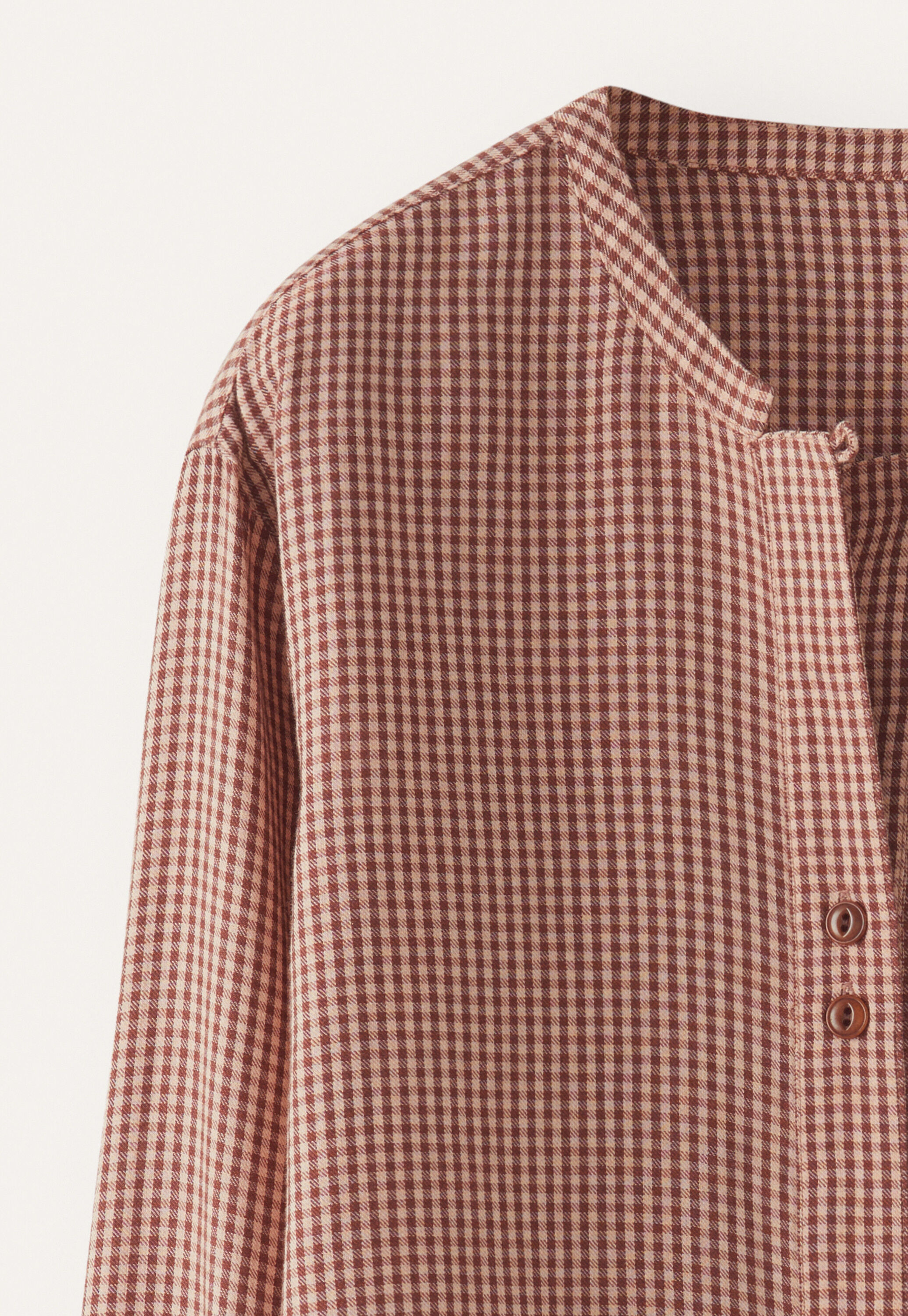 Gingham blouse, Maroon cherry, large