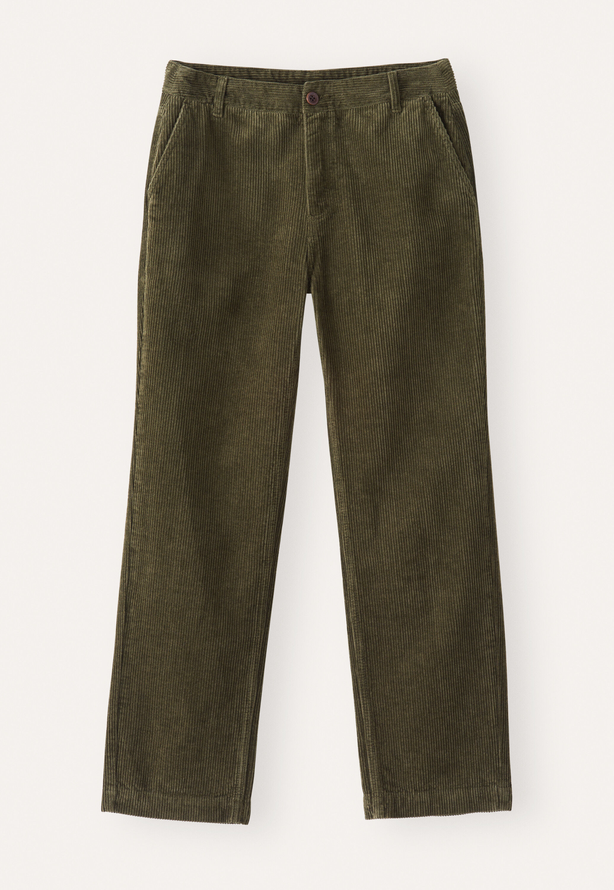 Slim cropped trousers, Dark olive, large