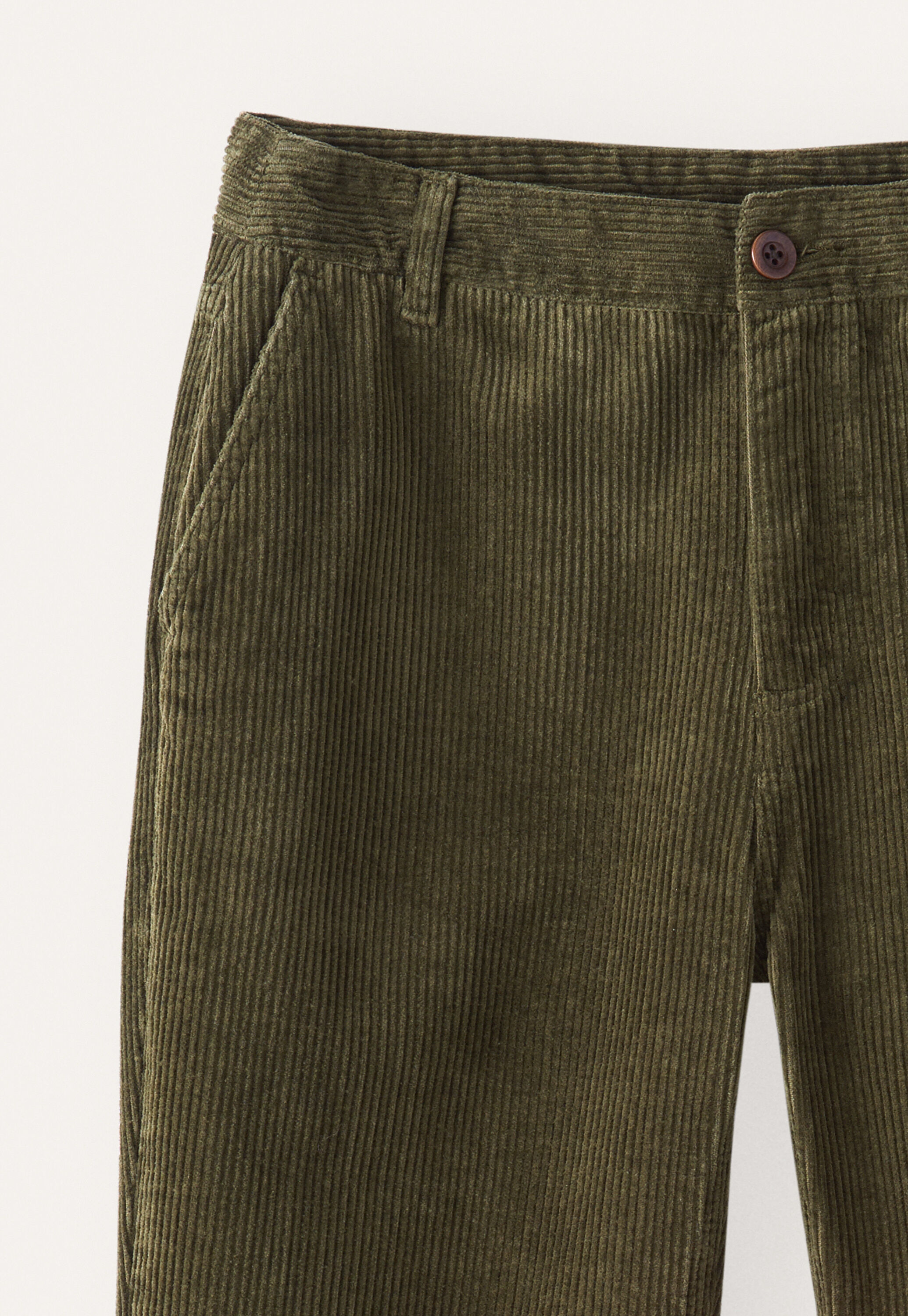 Slim cropped trousers, Dark olive, large