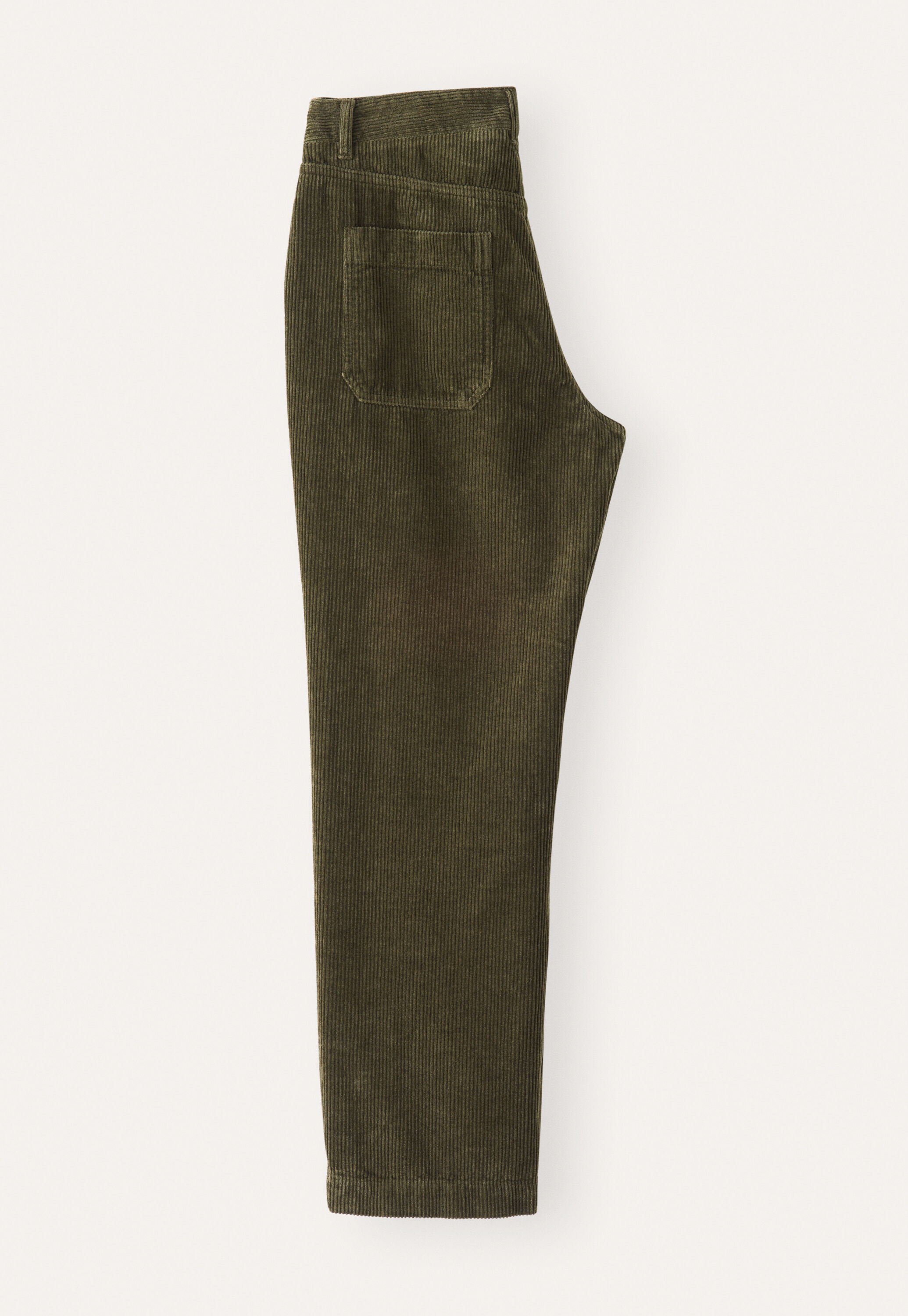 Slim cropped trousers, Dark olive, large
