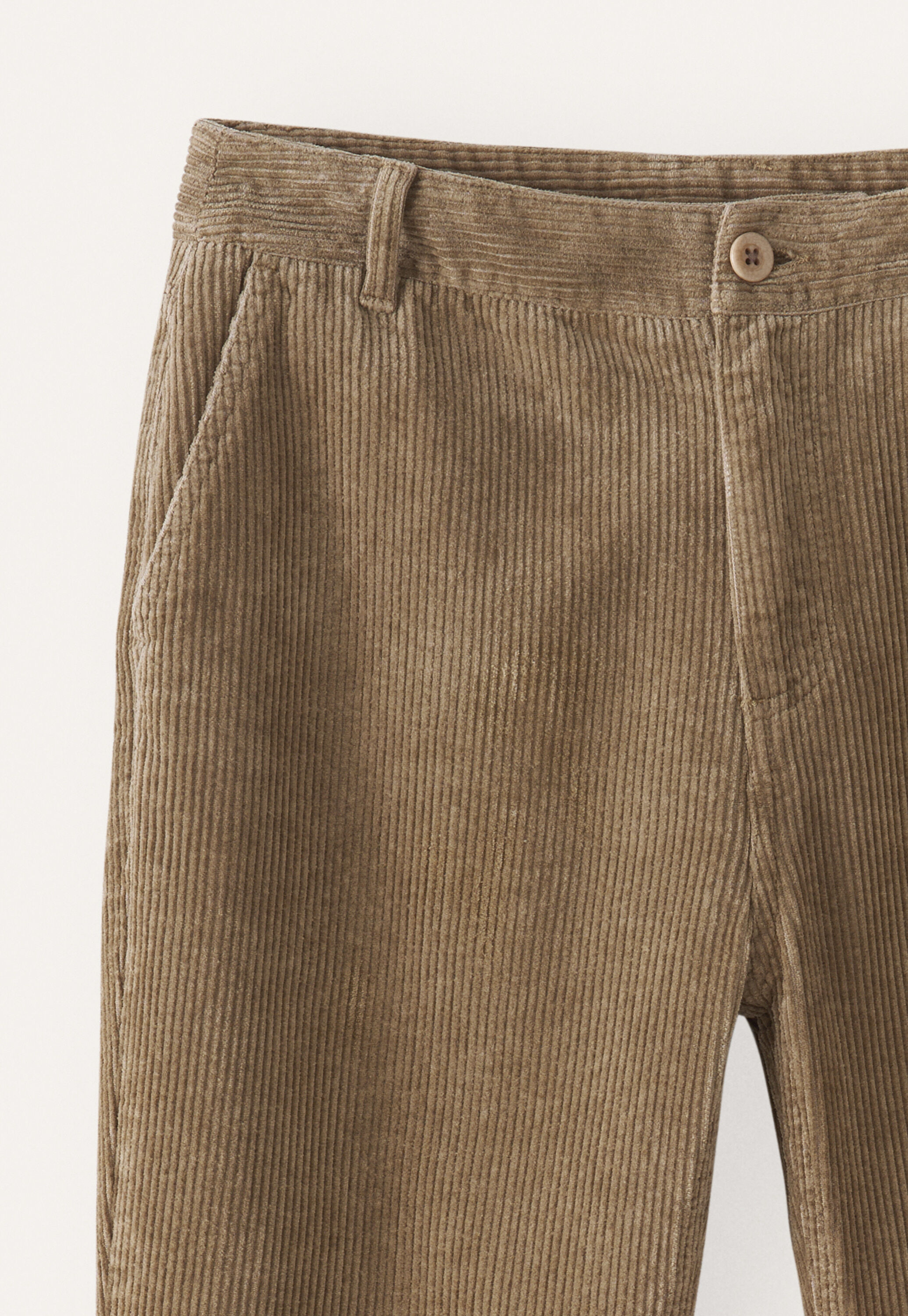 Slim cropped trousers, Taupe brown, large