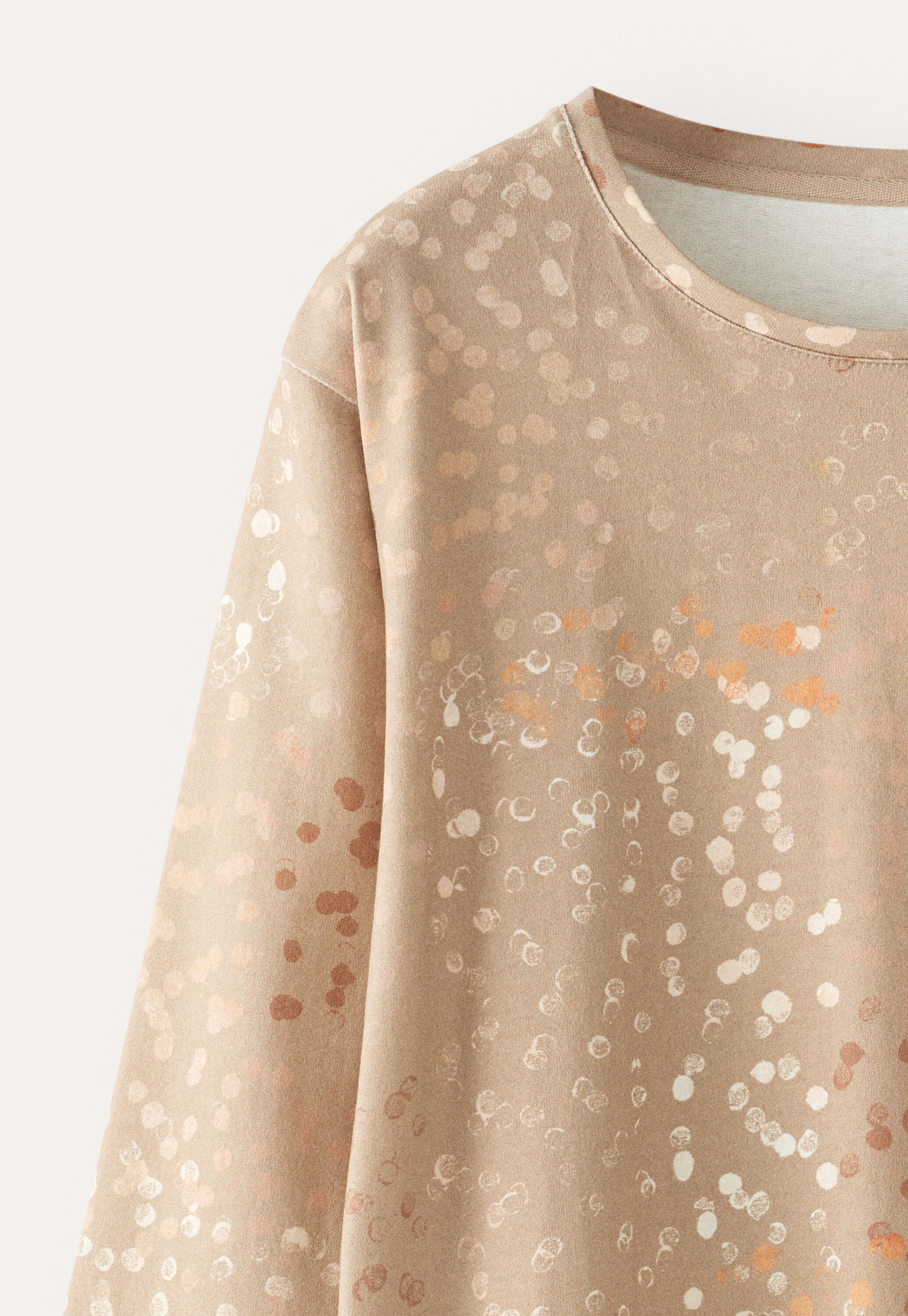 Printed top, Warm mink, large
