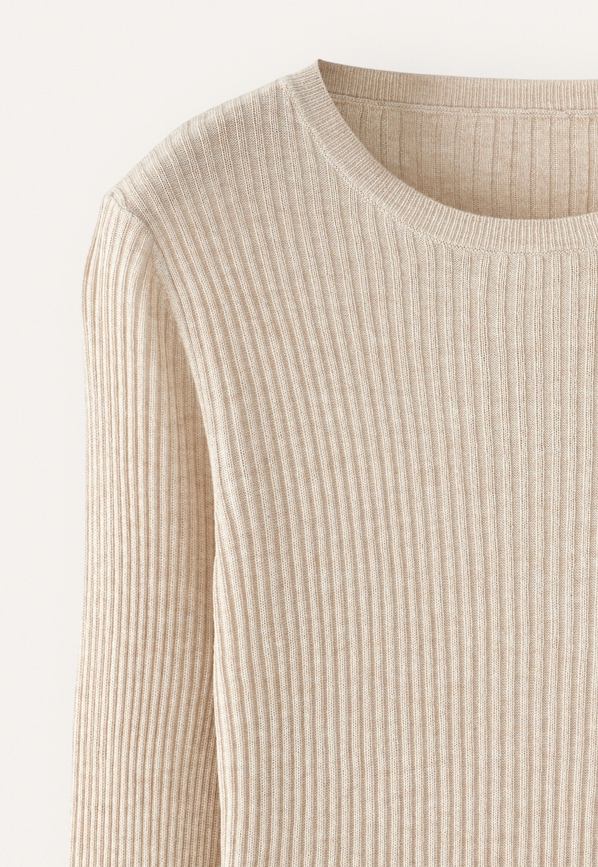 Ribbed sweater, Soft fawn, large