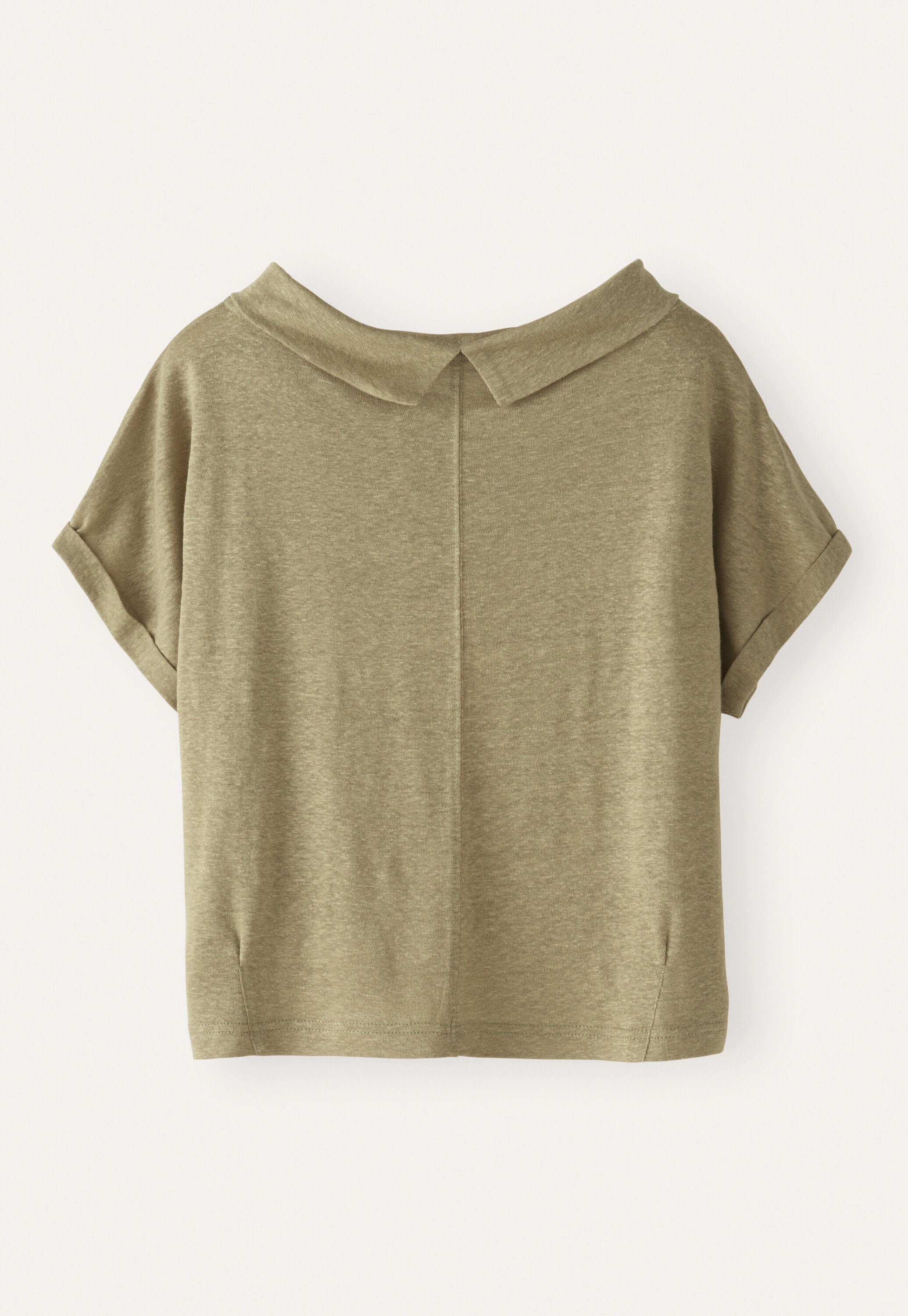 Turned-over neck top