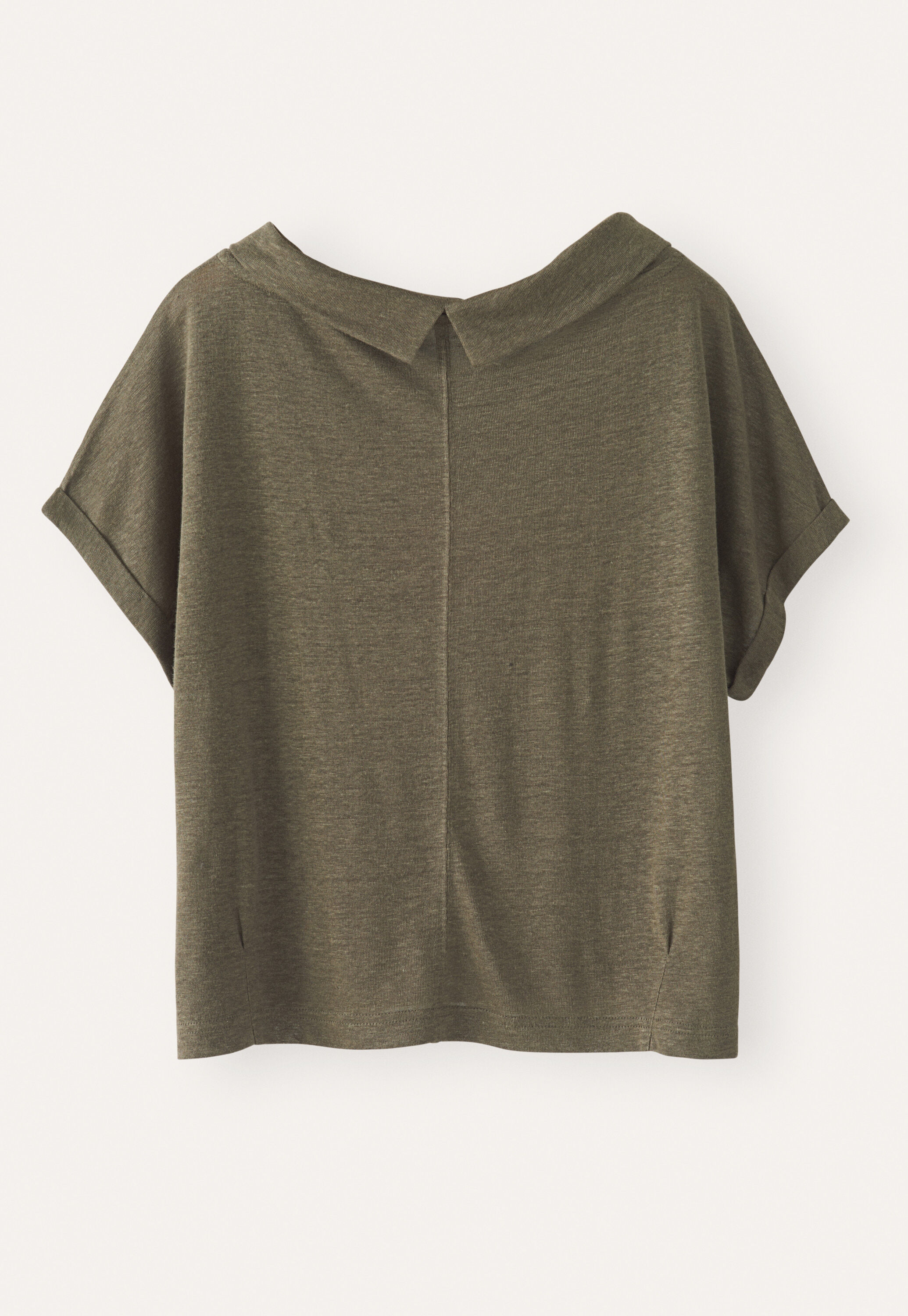 Turned-over neck top
