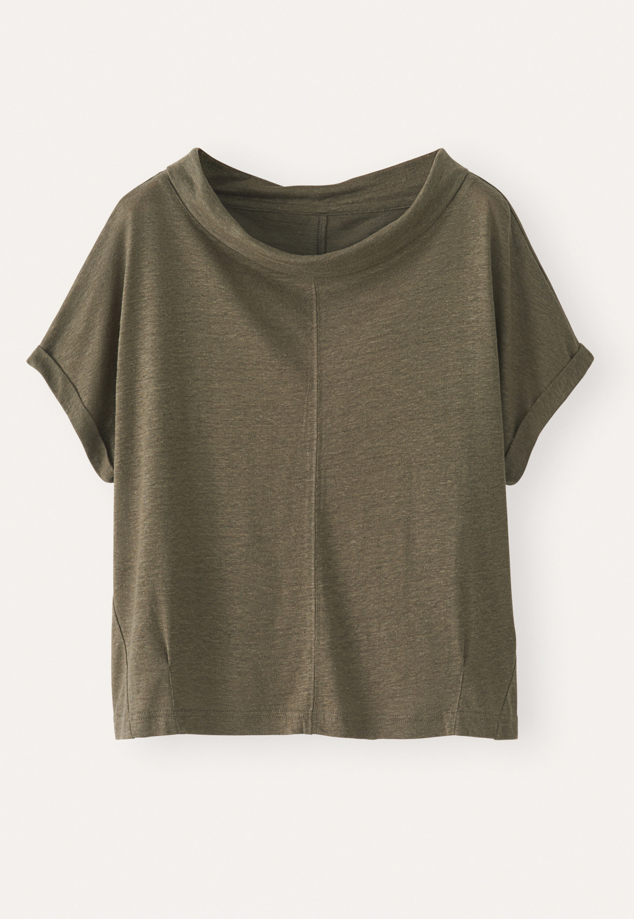 Turned-over neck top