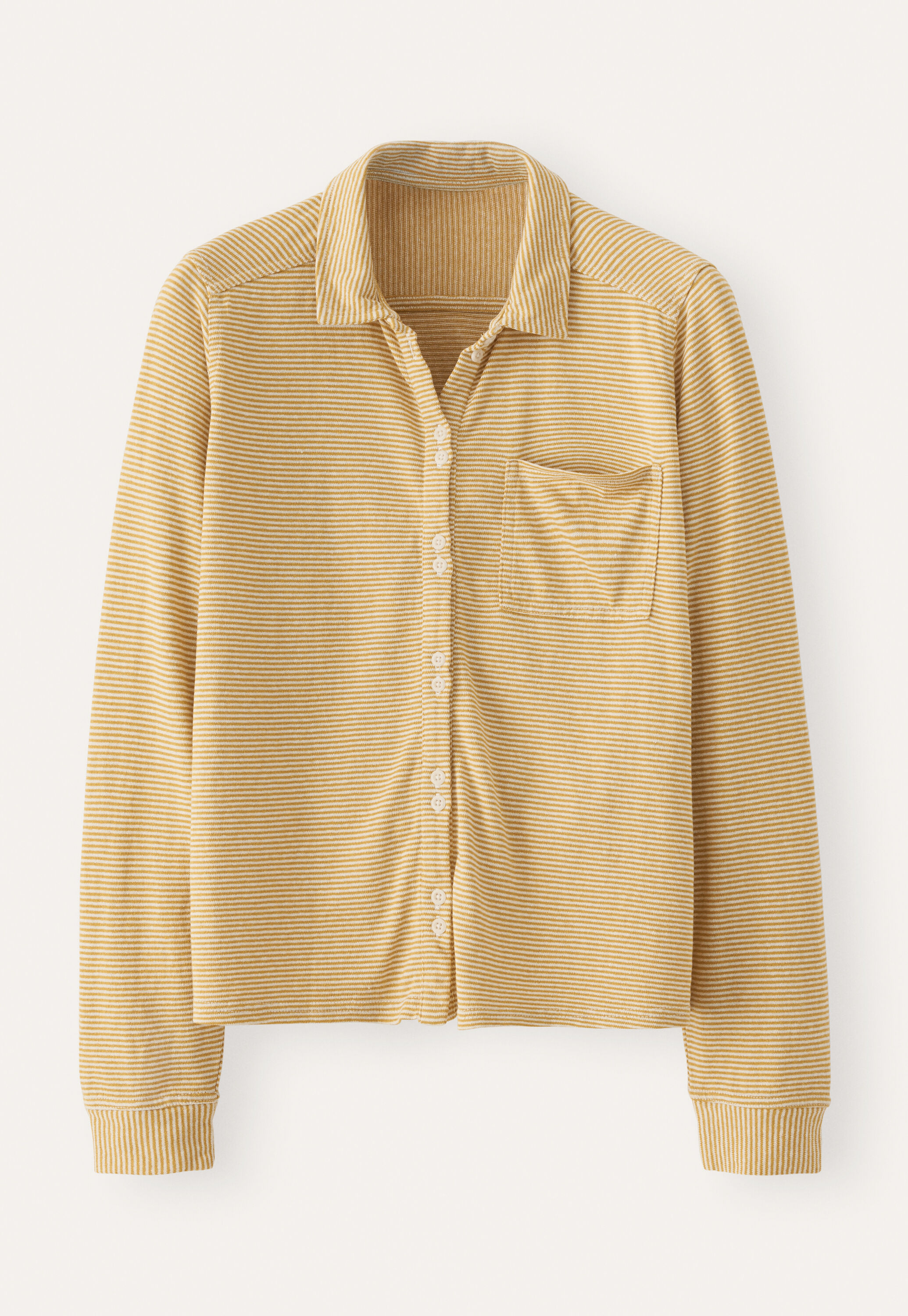 Jersey striped shirt, Chartreuse cream, large