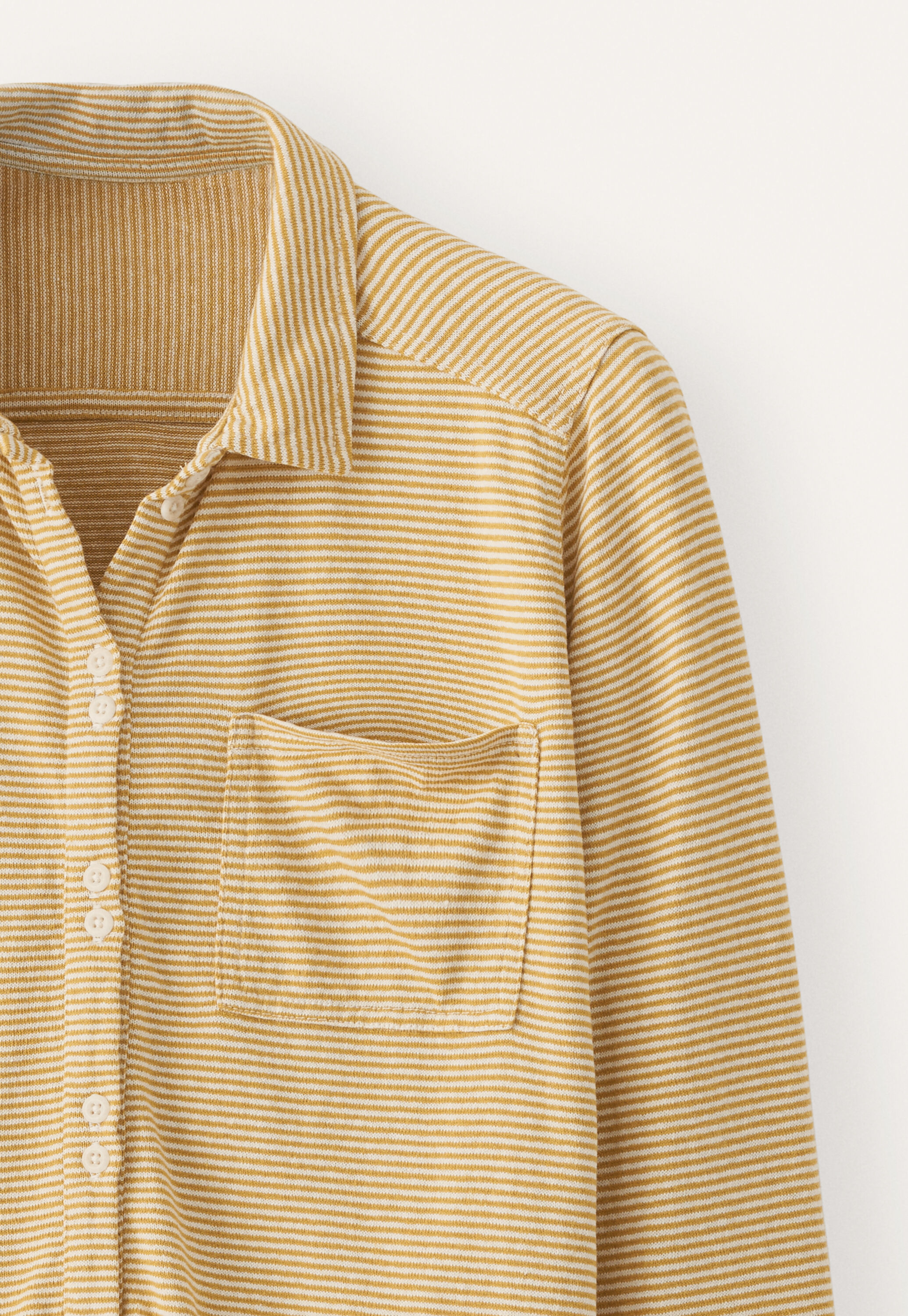 Jersey striped shirt, Chartreuse cream, large