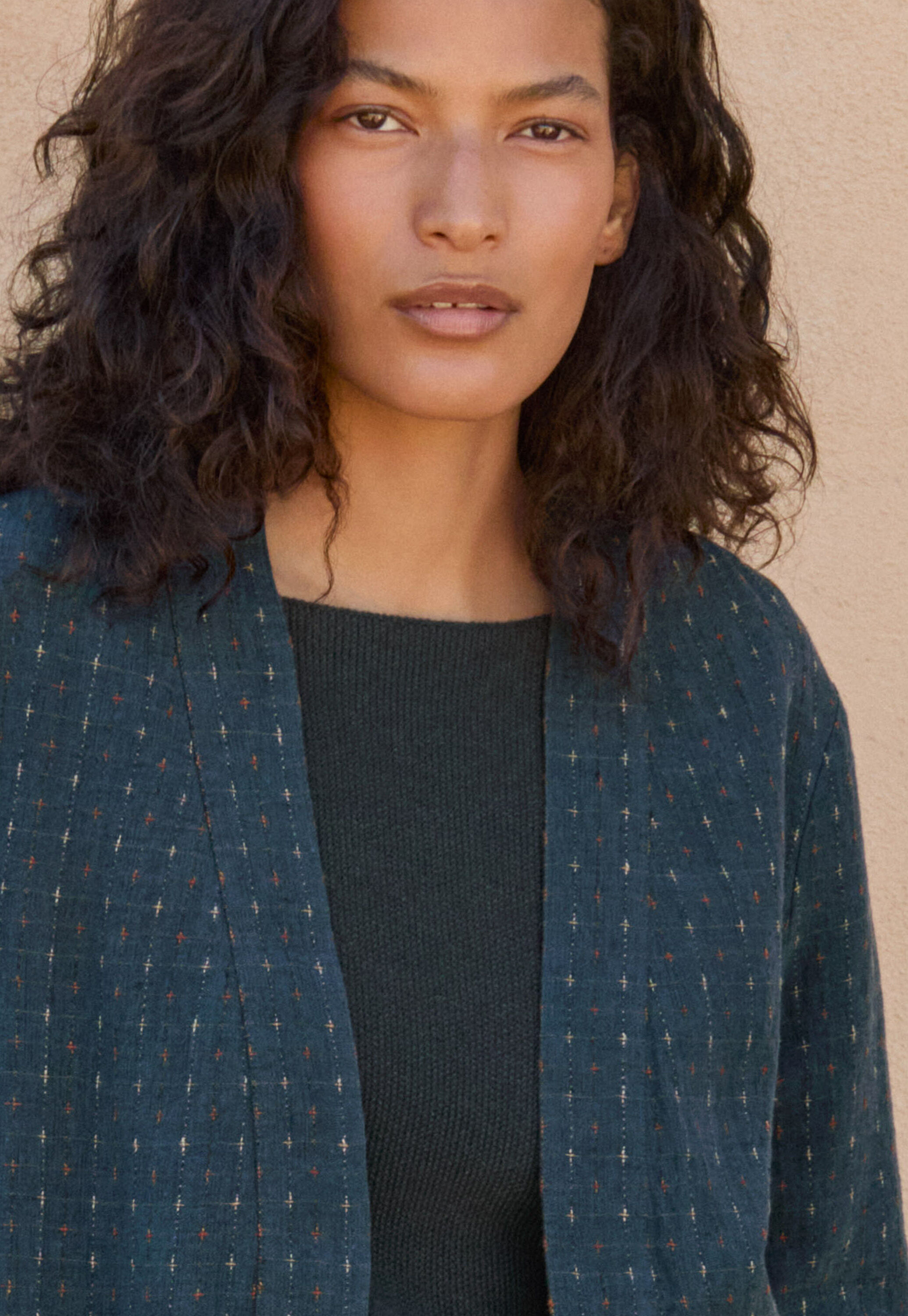 POETRY - High-twist linen cross-pattern jacket