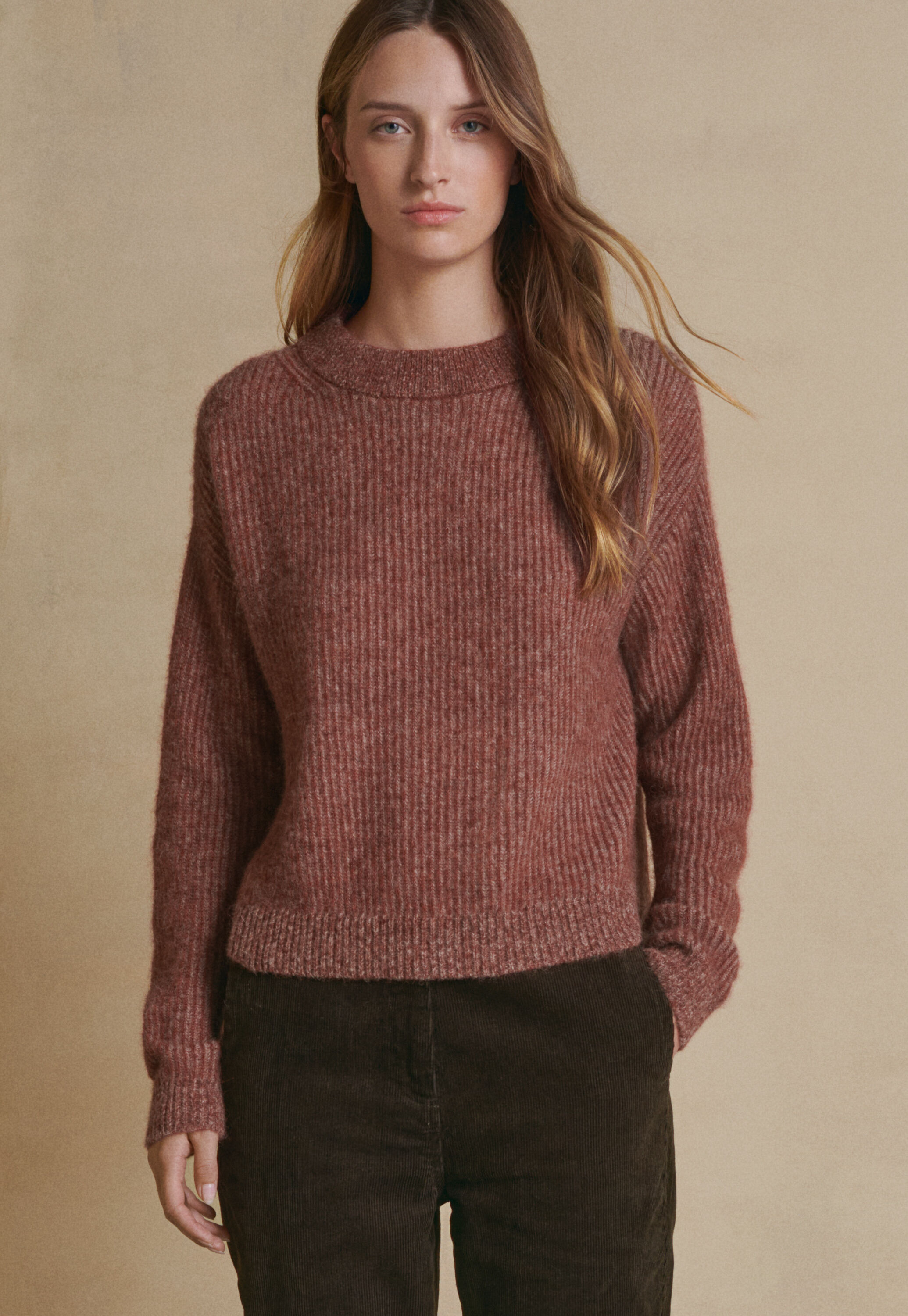 Rib-stitch sweater