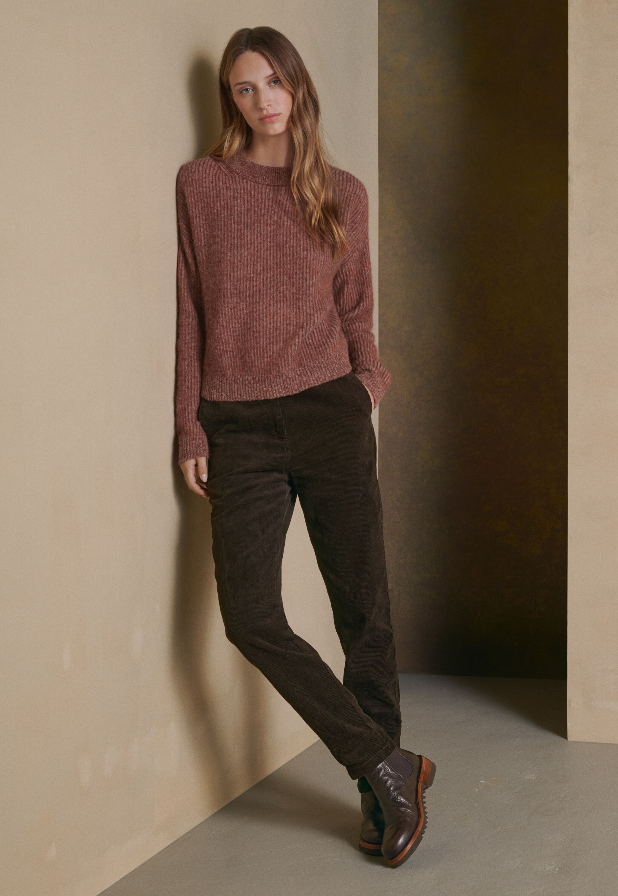 Rib-stitch sweater