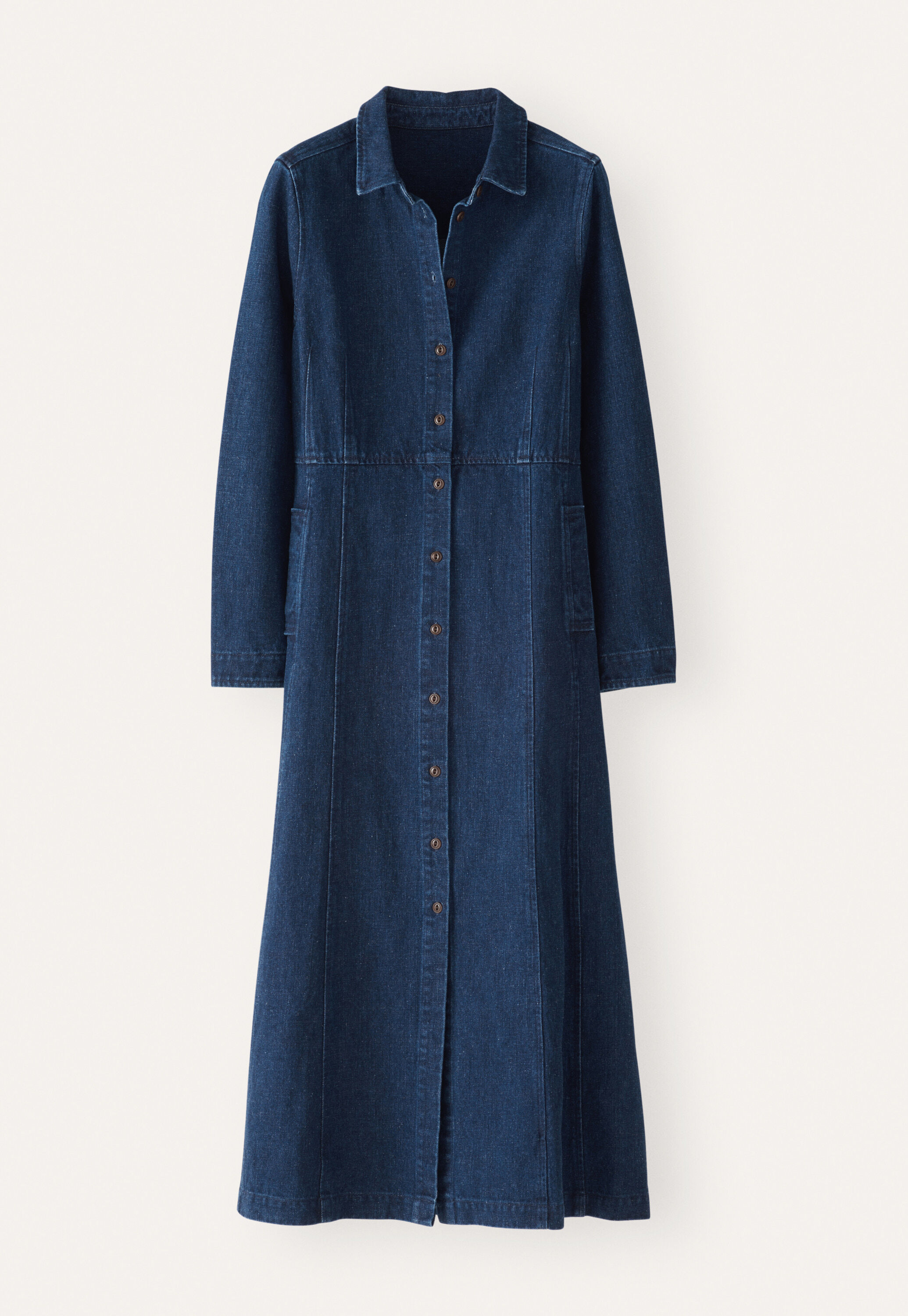 Indigo-dyed panelled dress