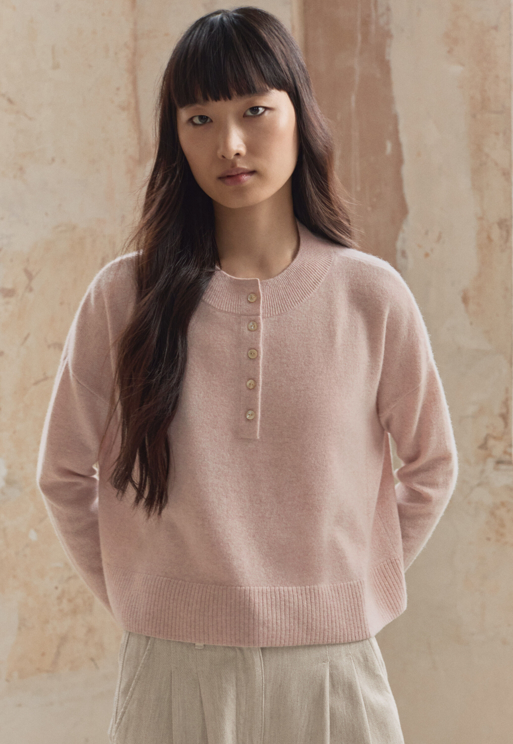 Button-neck sweater