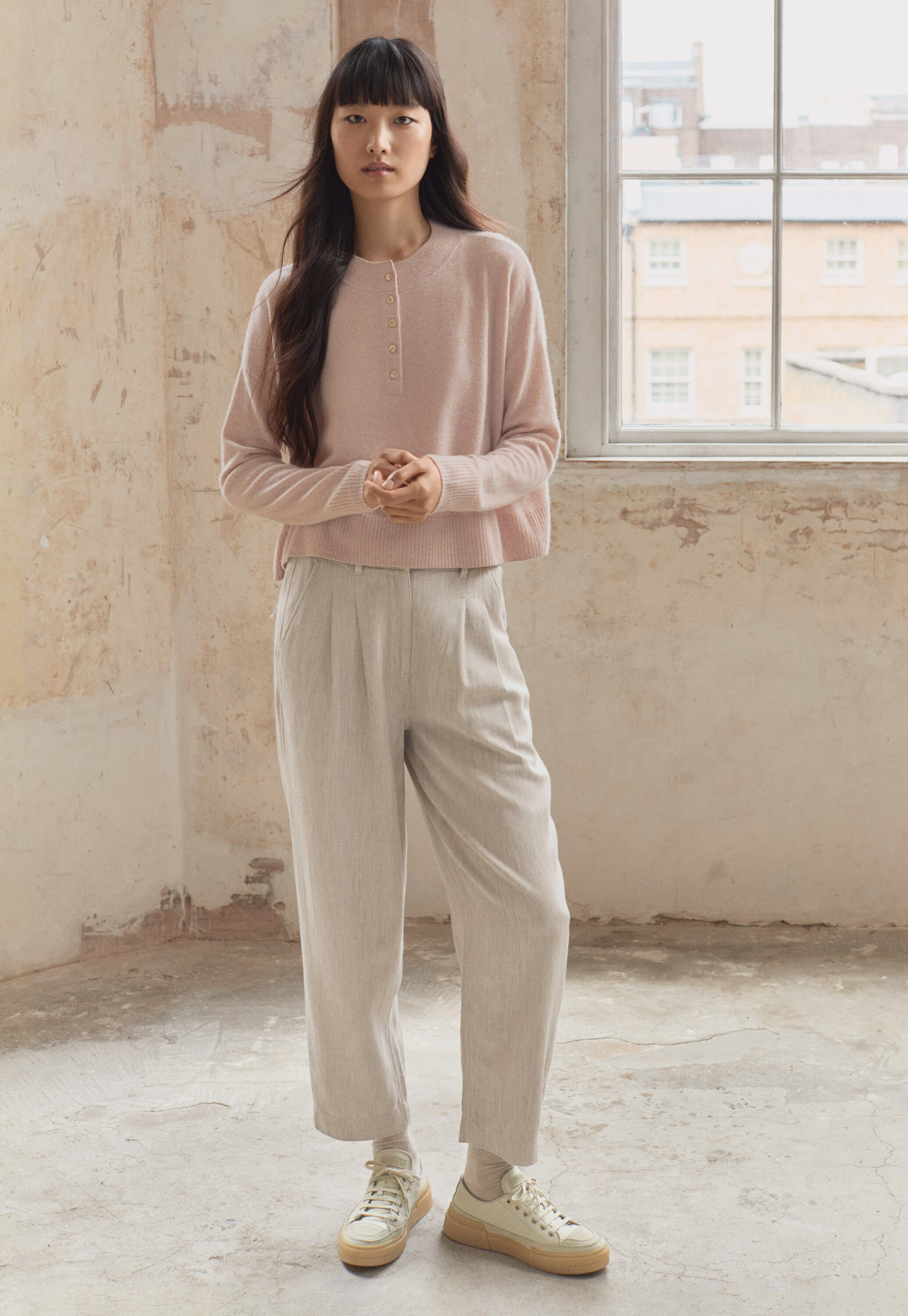 Button-neck sweater