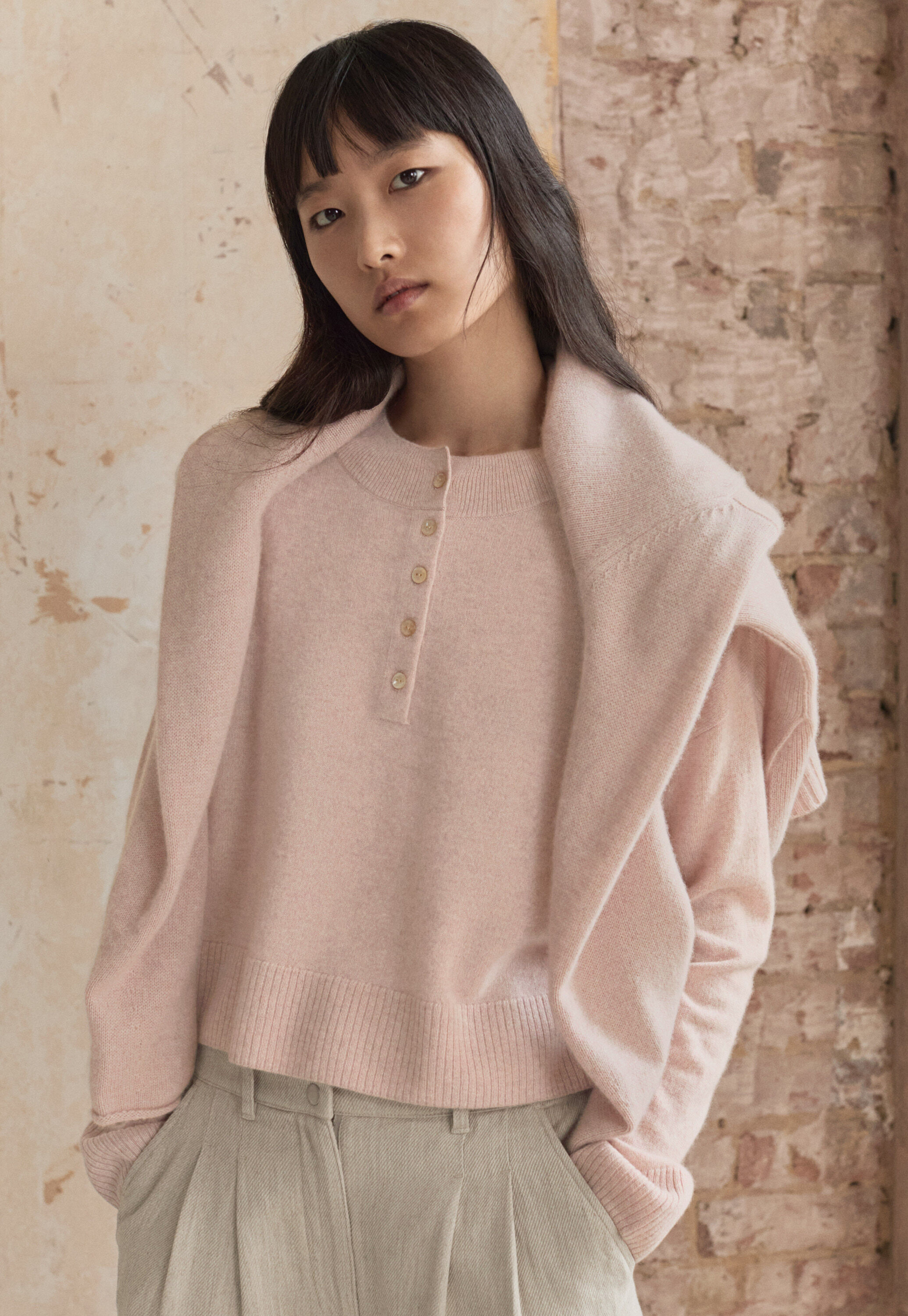 Button-neck sweater
