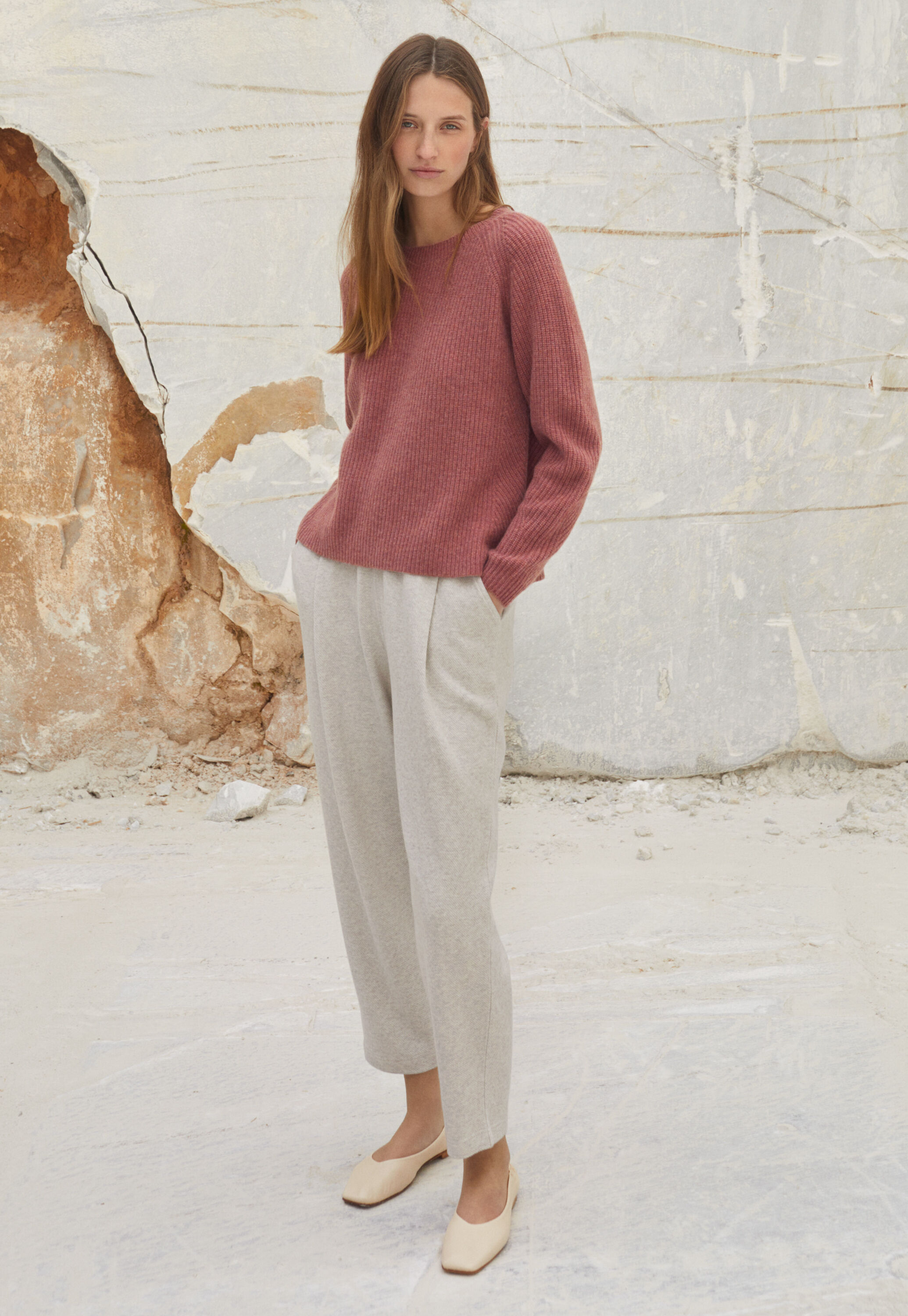 Ribbed crew-neck sweater