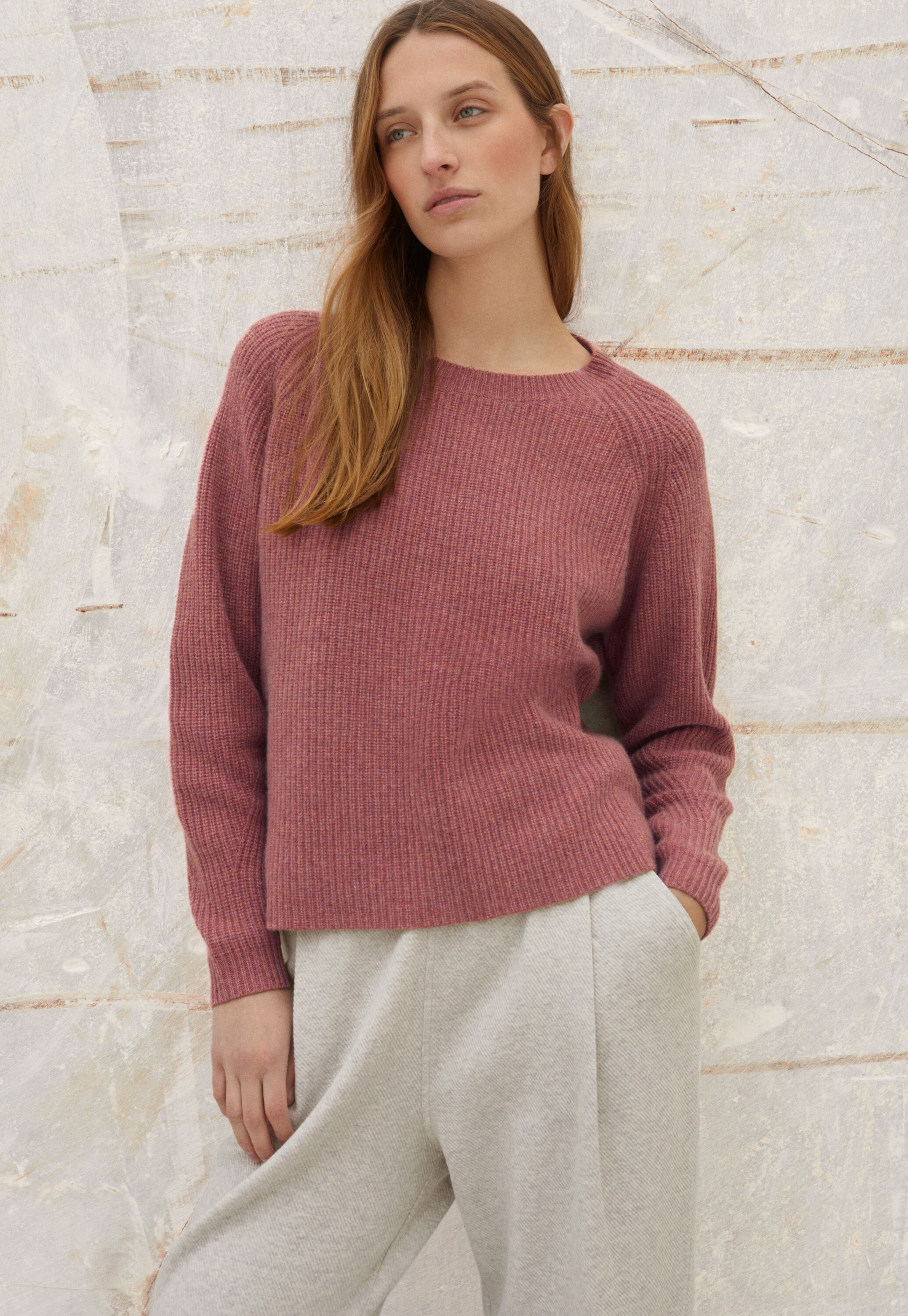 Ribbed crew-neck sweater