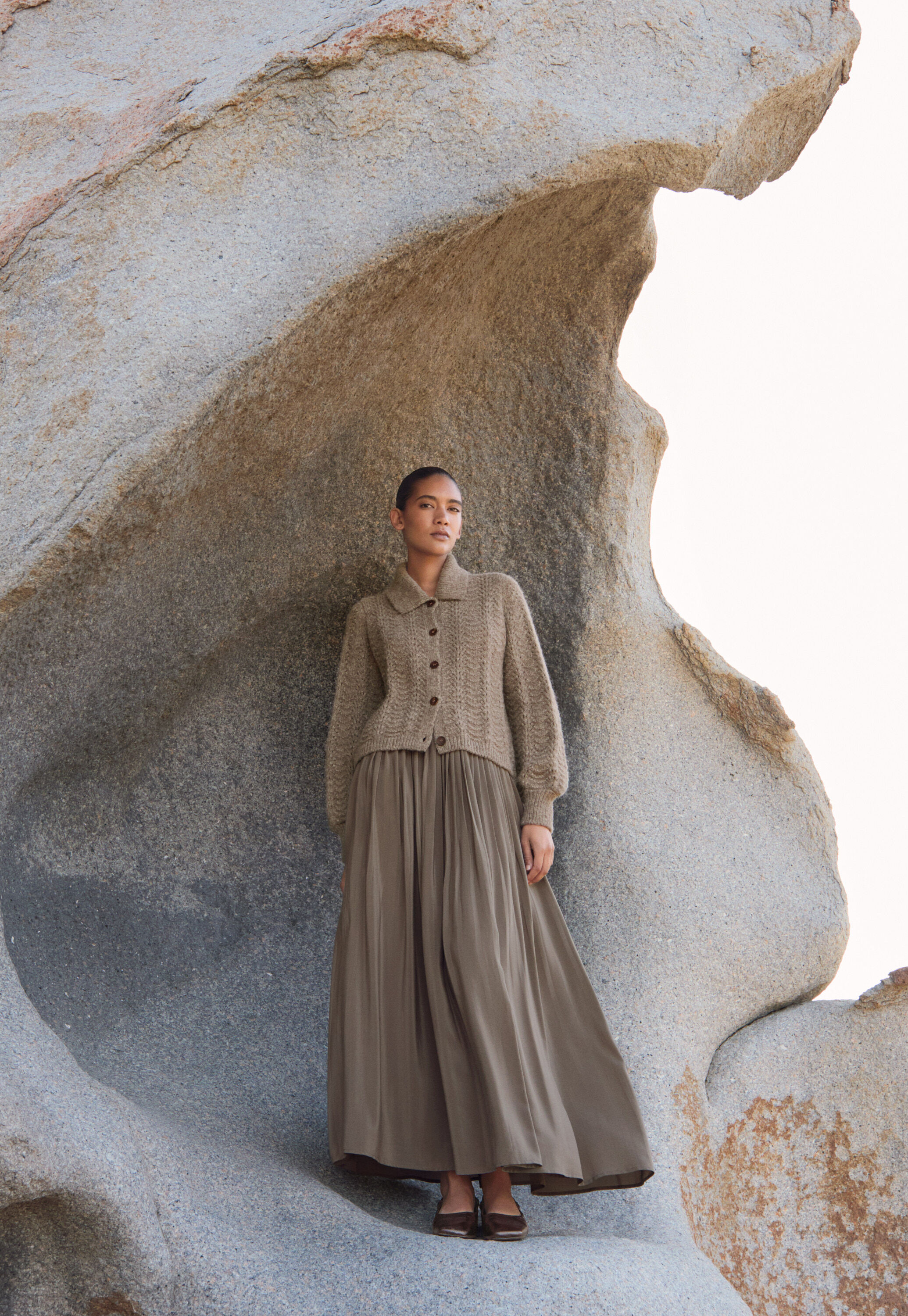 Long pleated skirt