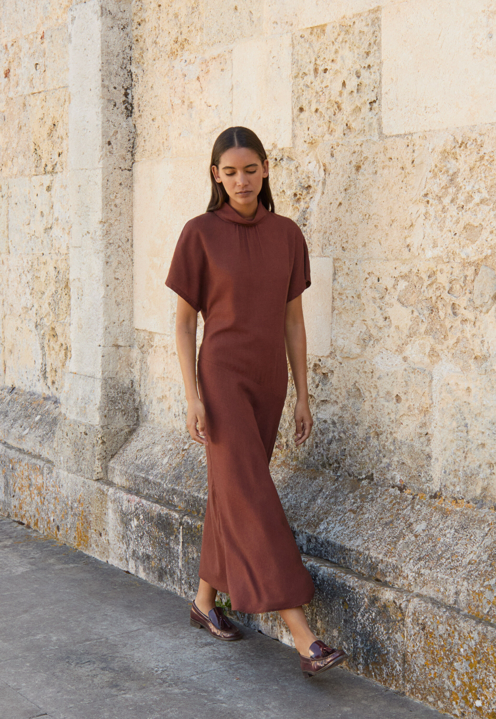 Peplum-detail dress