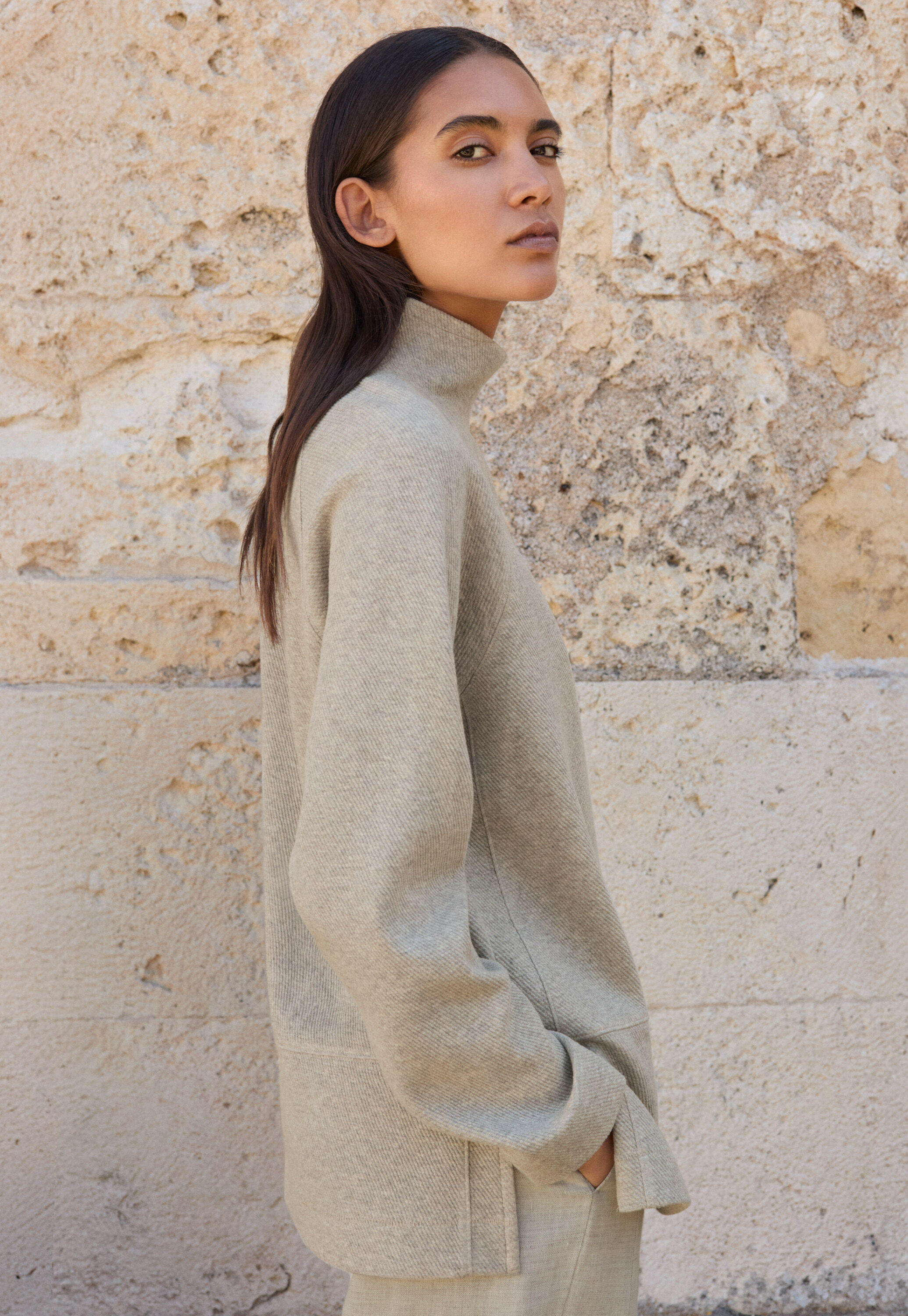 Funnel-neck tunic